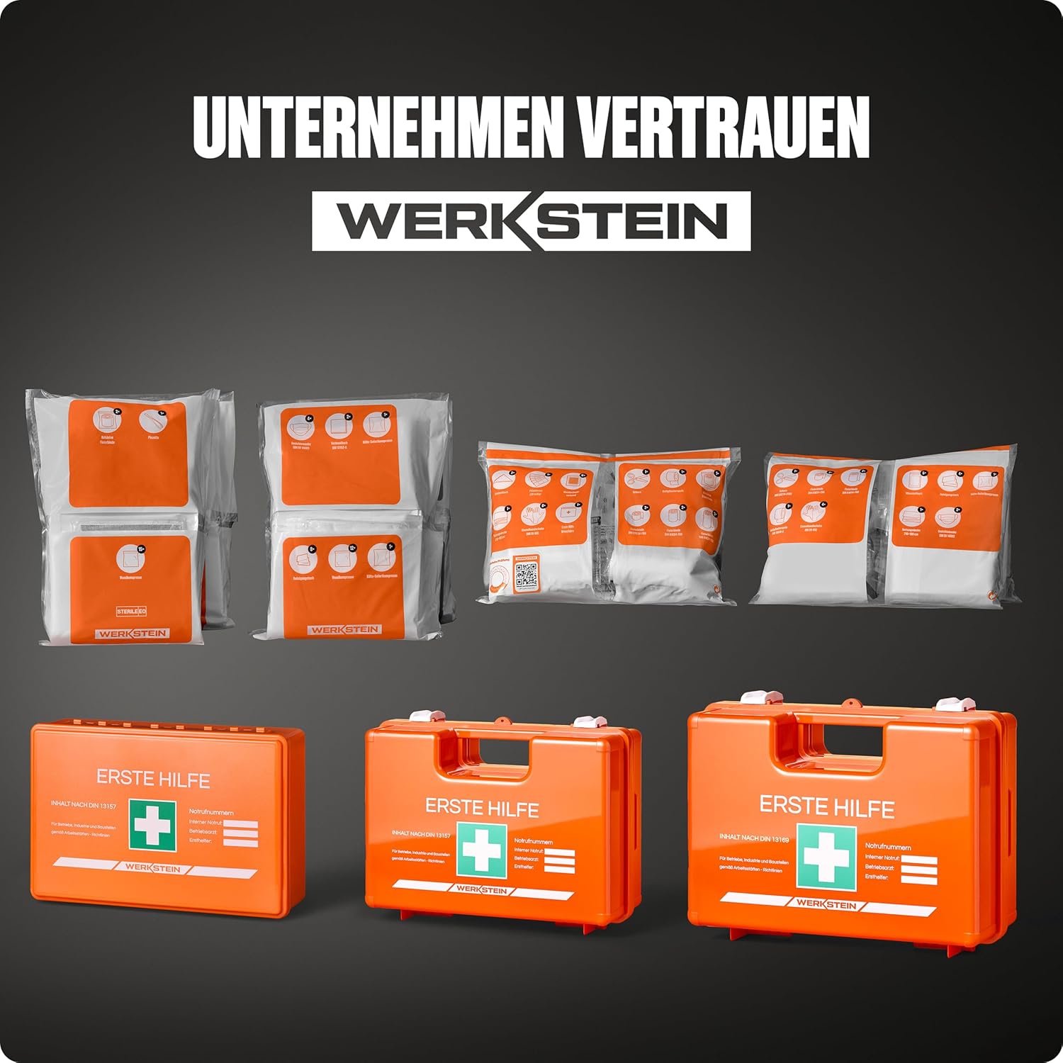 Erste-Hilfe-Nachfüllset DIN 13169:2021 inklusive Erste-Hilfe-Anleitung – Erste-Hilfe-Set Nachfüllset DIN 13169 mit praktischen Innentaschen für Unternehmen – Verbandsmaterial-Set – Bild 6