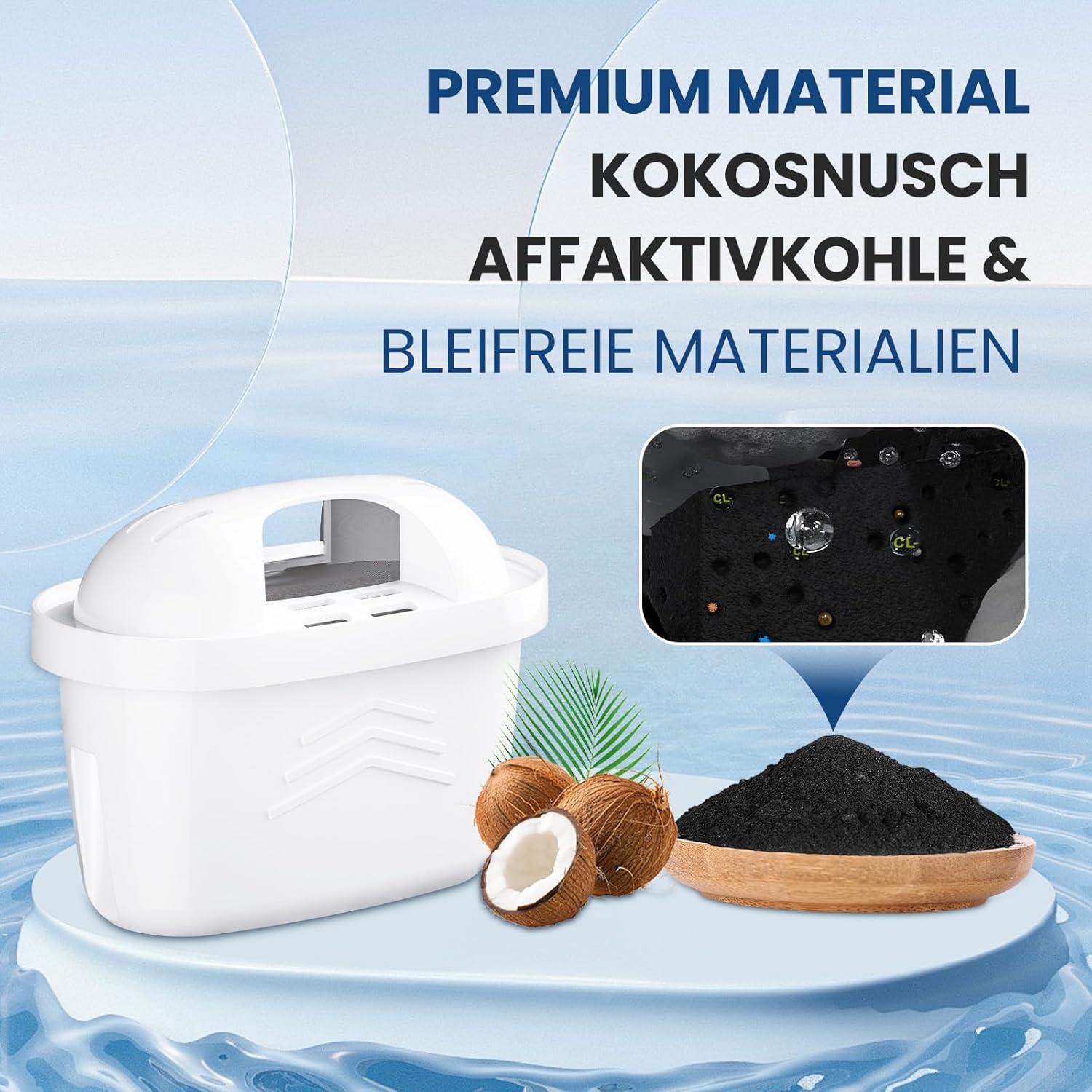 GOLDEN ICEPURE Wasserfilterkartuschen kompatibel mit Brita Maxtra+ Plus Maxtra Pro All-in-1, Wasserfilterkartuschen Ersatz für Mavea, Anna Duomax, Filtration zur Kalkentfernung, 9er-Pack – Bild 4