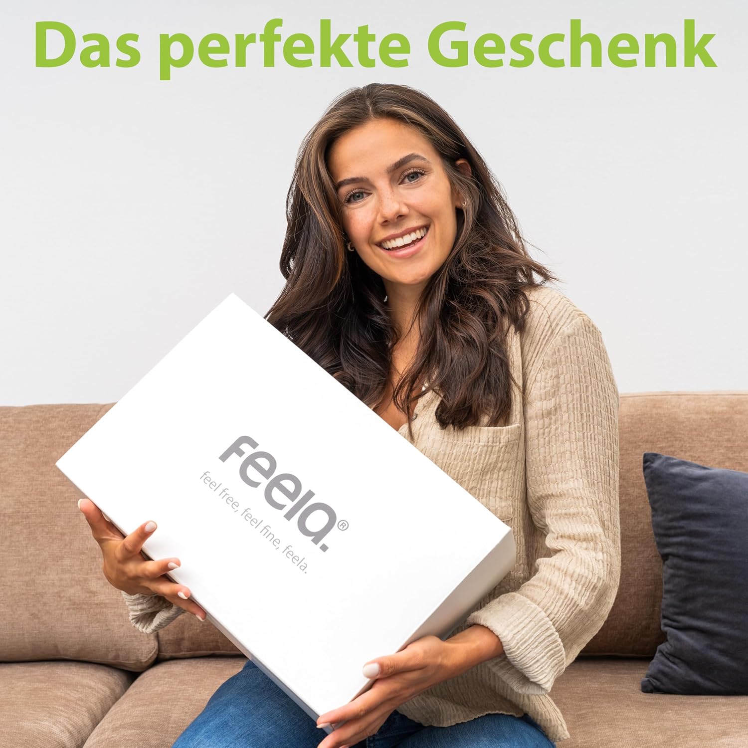 Feela. Ergonomisches Rückenkissen für Bürostuhl & Heimbüro – Lendenkissen zur Verbesserung der Körperhaltung, Lendenkissen gegen Sitzschmerzen (Dunkelgrau) – Bild 7