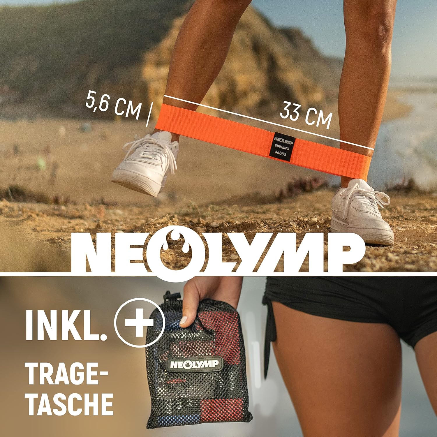 Neolymp Premium Fitnessbänder für den professionellen Sporteinsatz + Buch mit über 100 Übungen, Fitnessband, Thermoband, Widerstandsband, Terraband für Pilates / Crossfit – Bild 4