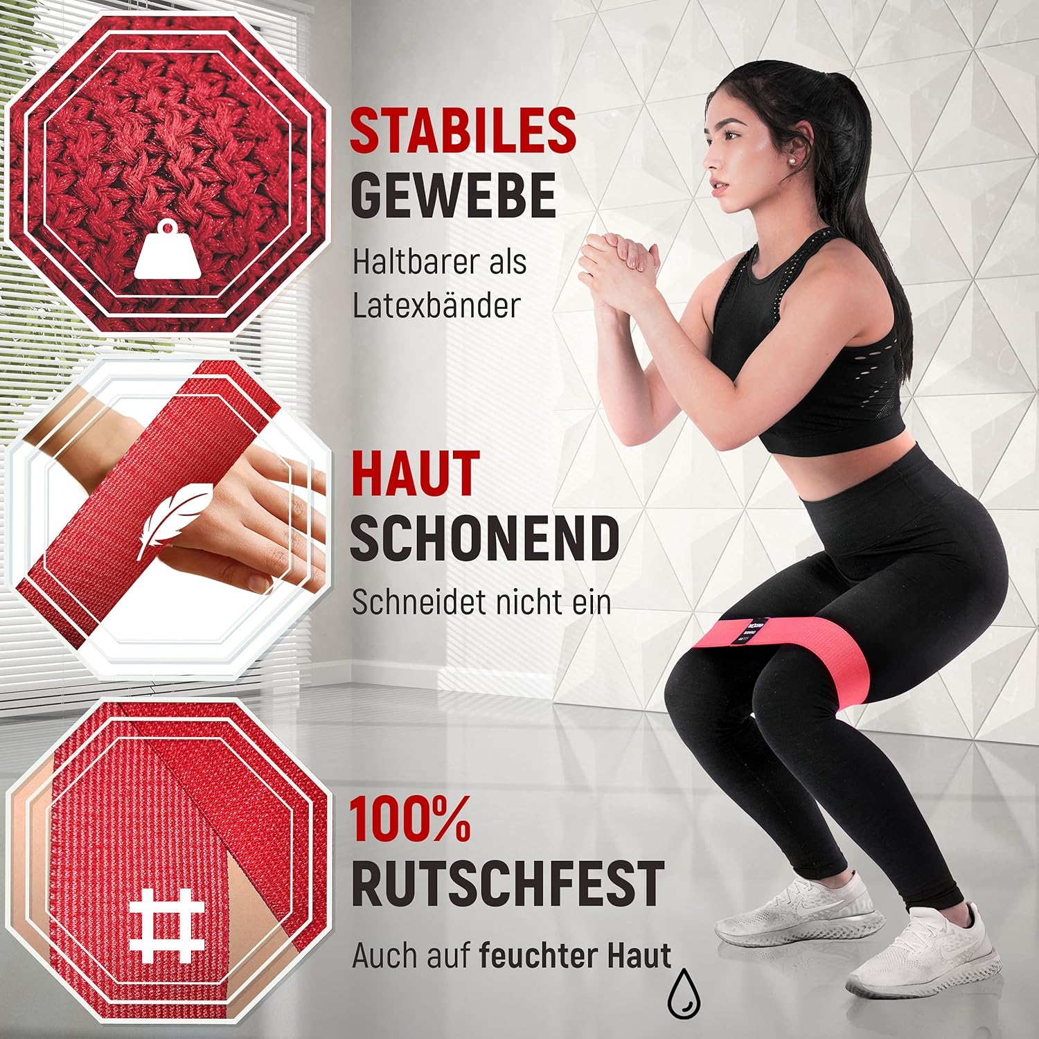 Neolymp Premium Fitnessbänder für den professionellen Sporteinsatz + Buch mit über 100 Übungen, Fitnessband, Thermoband, Widerstandsband, Terraband für Pilates / Crossfit – Bild 6