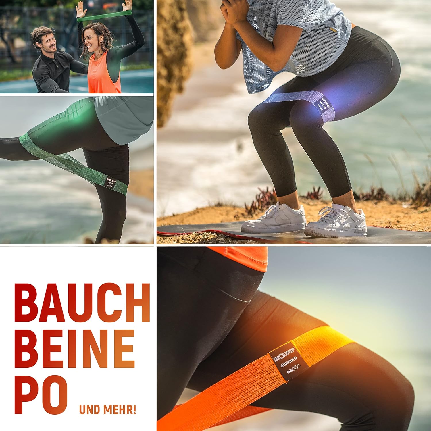Neolymp Premium Fitnessbänder für den professionellen Sporteinsatz + Buch mit über 100 Übungen, Fitnessband, Thermoband, Widerstandsband, Terraband für Pilates / Crossfit – Bild 8