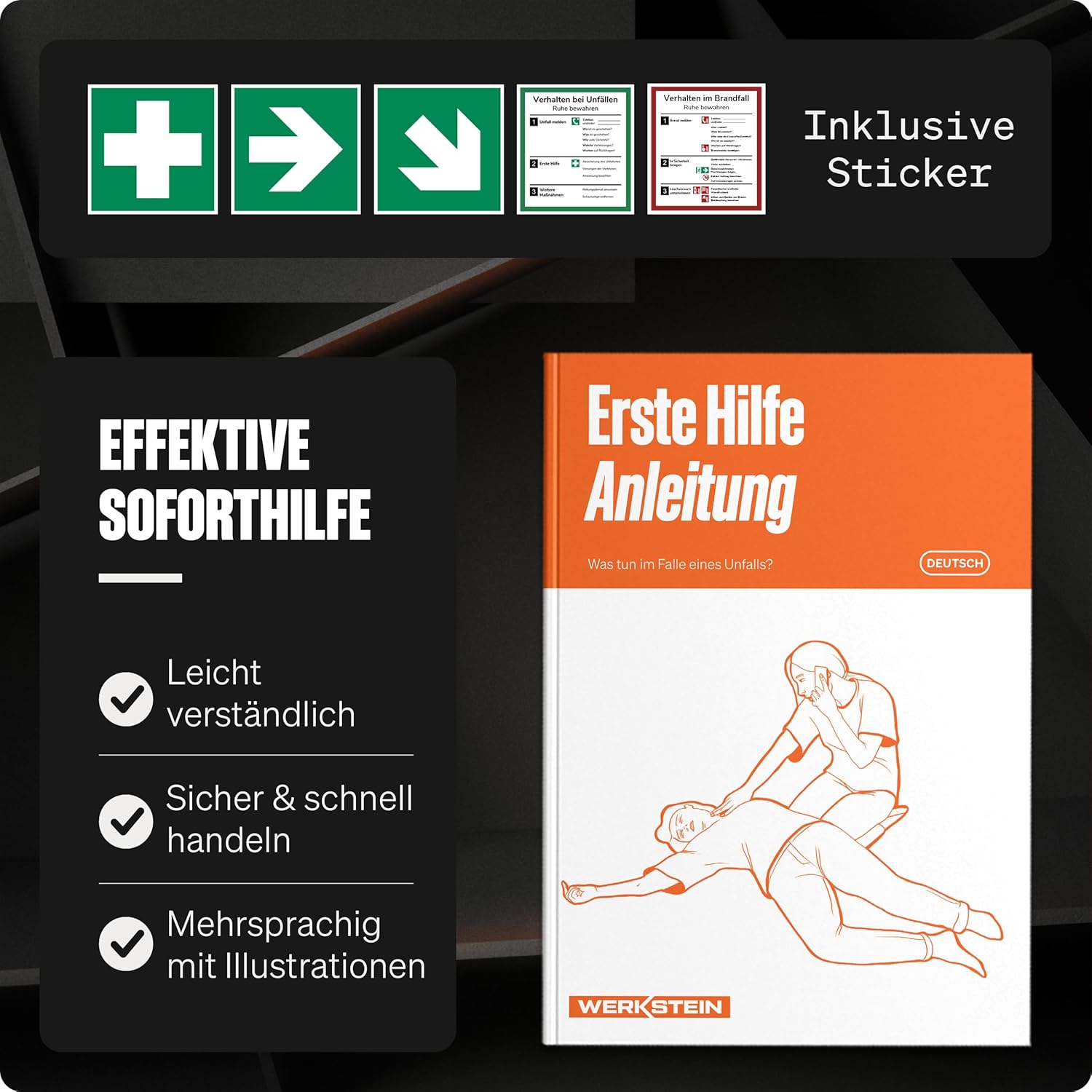 Erste-Hilfe-Set mit Inhalt nach neuer DIN 13157:2021 I Erste-Hilfe-Set inkl. praktische Wandhalterung, 5x Aufkleber & Siegel I Erste-Hilfe-Set für Betriebe, Einrichtungen & Zuhause – Bild 3