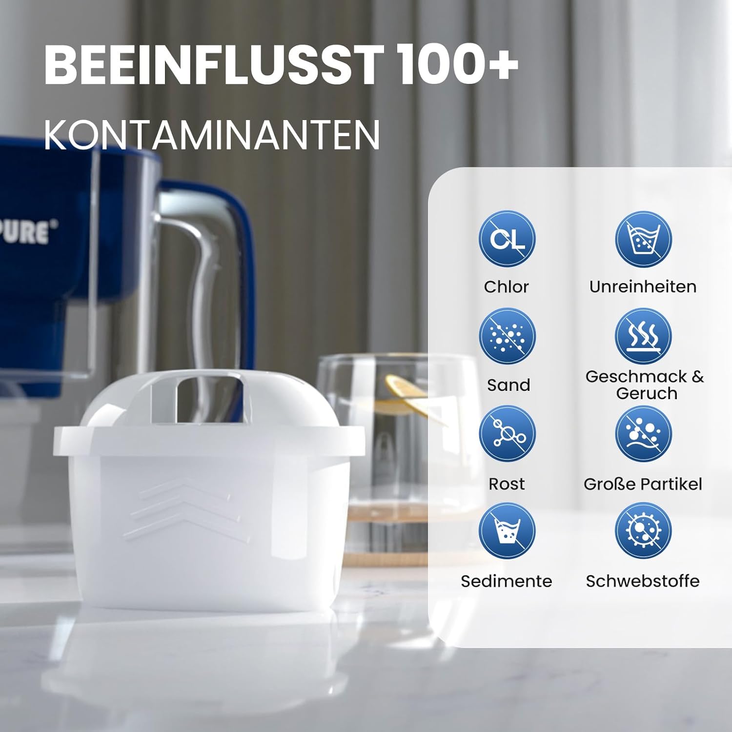 GOLDEN ICEPURE Wasserfilterkartuschen kompatibel mit Brita Maxtra+ Plus Maxtra Pro All-in-1, Wasserfilterkartuschen Ersatz für Mavea, Anna Duomax, Filtration zur Kalkentfernung, 12 Stück – Bild 5