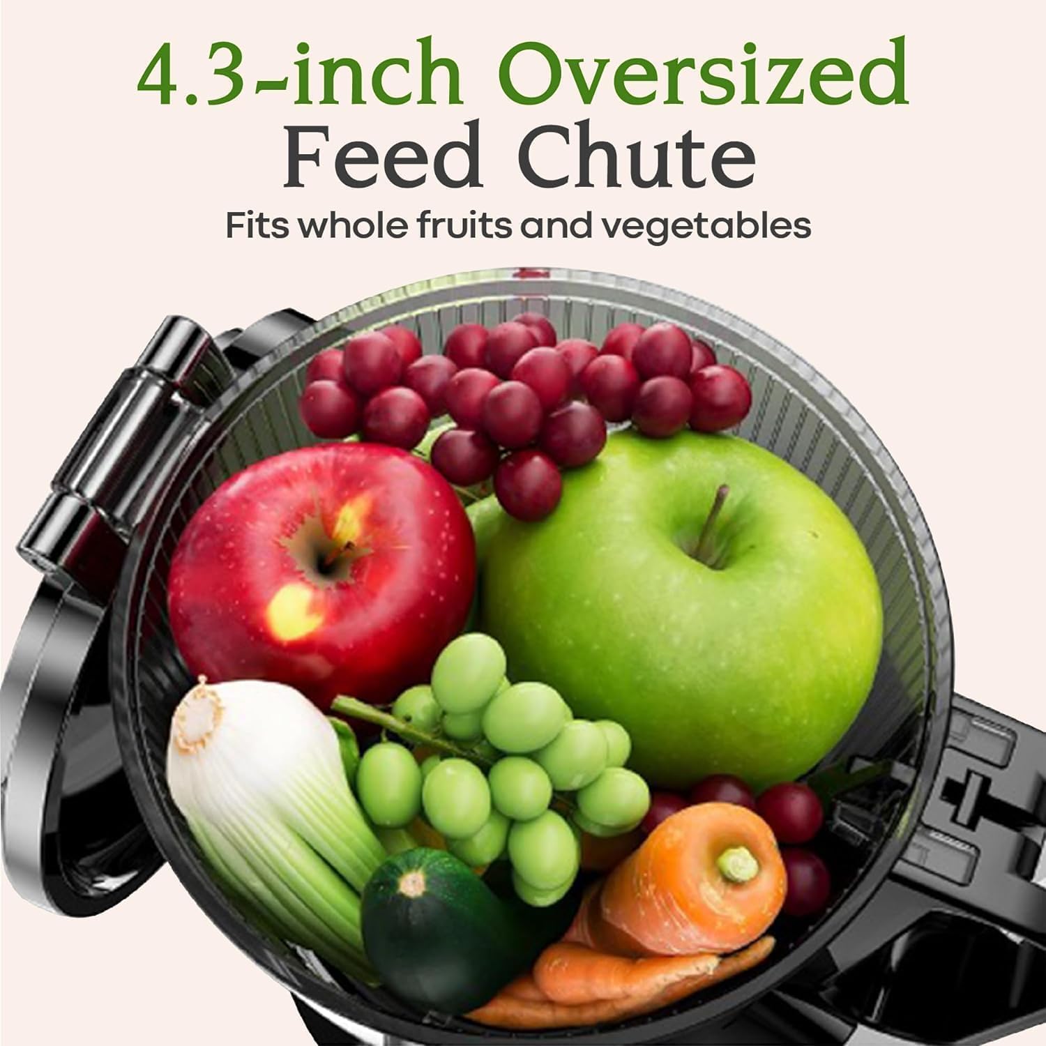 Anybear Entsafter 200 W Slow Juicer mit 110 mm Einfüllschacht für ganze Früchte/Gemüse, verbesserte Schnecke, Tritan-Material, BPA-frei, inklusive Saftrezepten (Silber) – Bild 5
