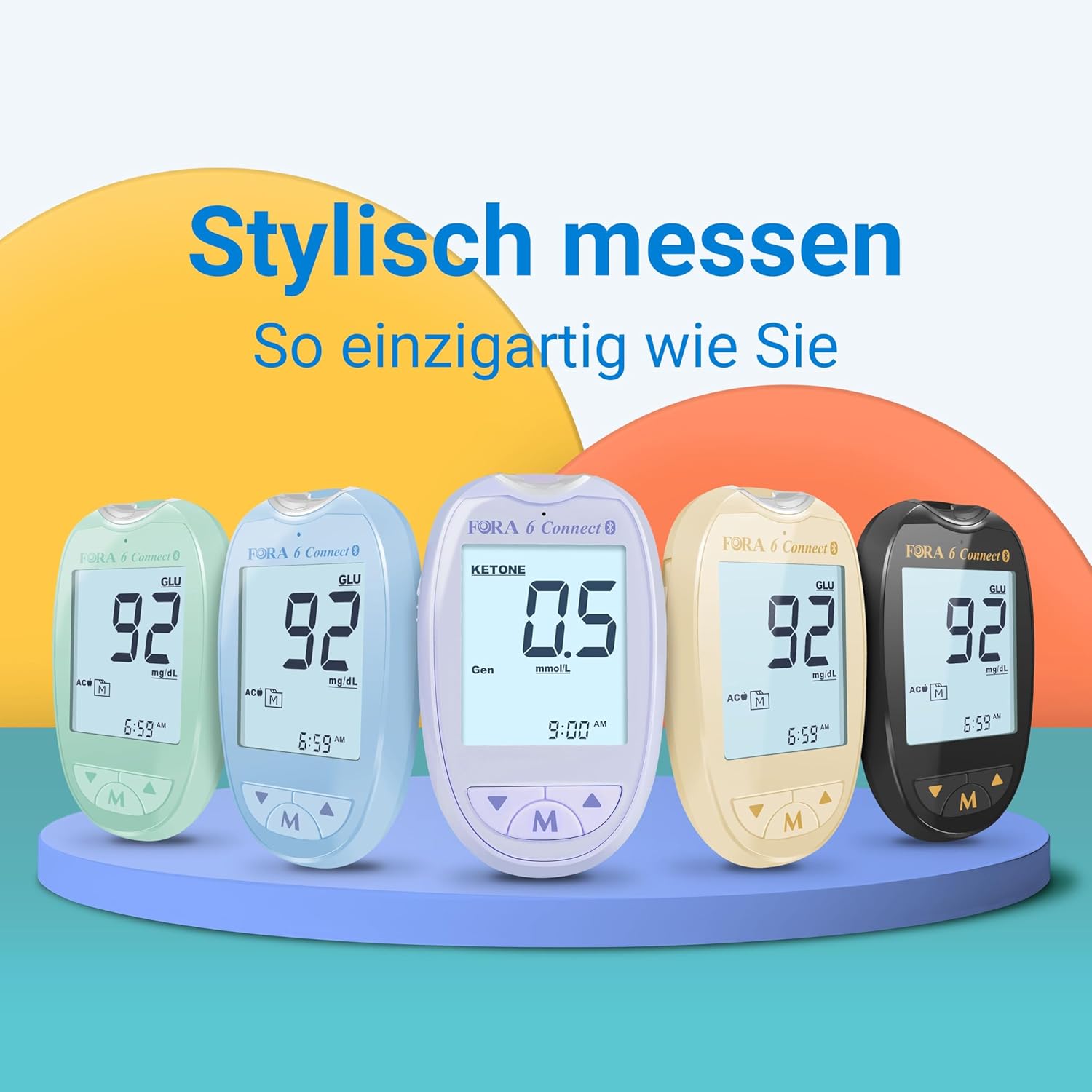 FORA 6 Connect | 4-in-1-Blutzucker-, Keton-, Cholesterin- und Harnsäuremessgerät | Für den Heimgebrauch | Bluetooth & App | Inklusive Teststreifen und Zubehör, Lavendelviolett – Bild 5