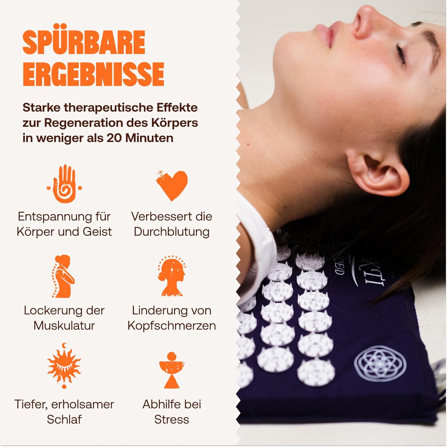 ShaktiMat (Das Original seit 2007) Akupressurmatte zur Entspannung für Rücken, Nacken, Füße, ethisch handgefertigt, GOTS-zertifizierte Bio-Baumwolle, Grün – Bild 2
