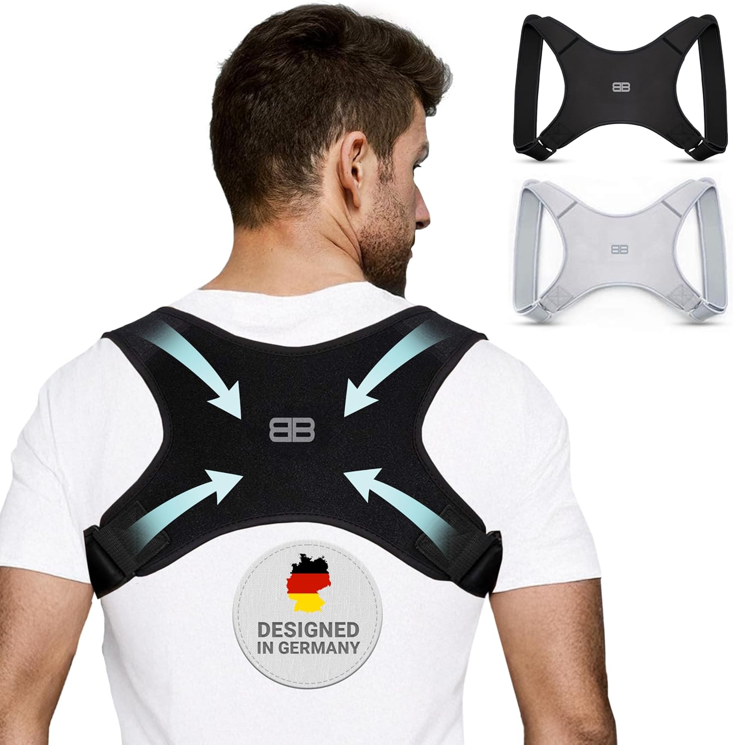 Back Bodyguard Haltungskorrektur – Innovativer Rückenaufrichter für aufrechte Haltung, Rückenstütze, Rückenstabilisator, Schwarz, M