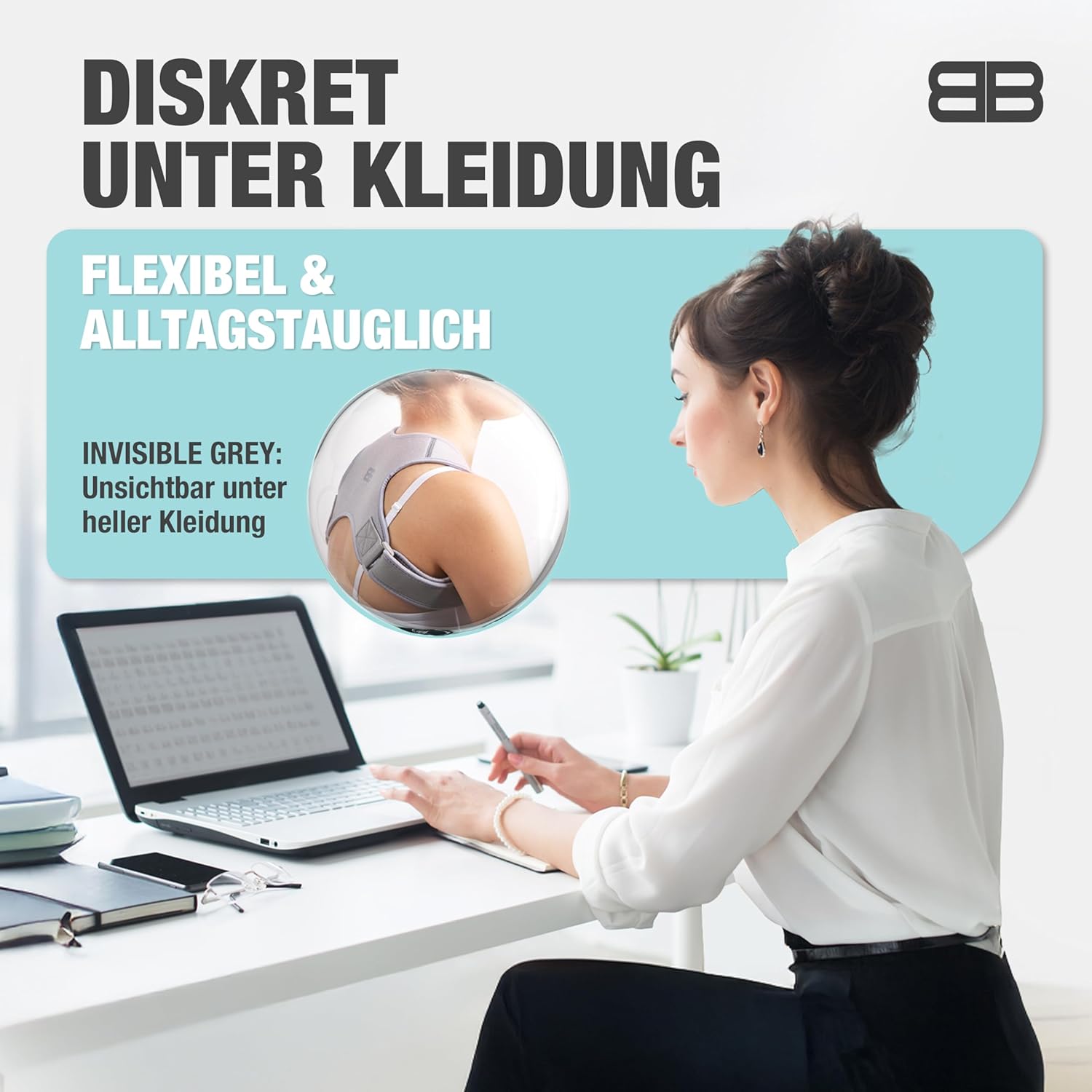 Back Bodyguard Haltungskorrektur – Innovativer Rückenaufrichter für aufrechte Haltung, Rückenstütze, Rückenstabilisator, Schwarz, M – Bild 6