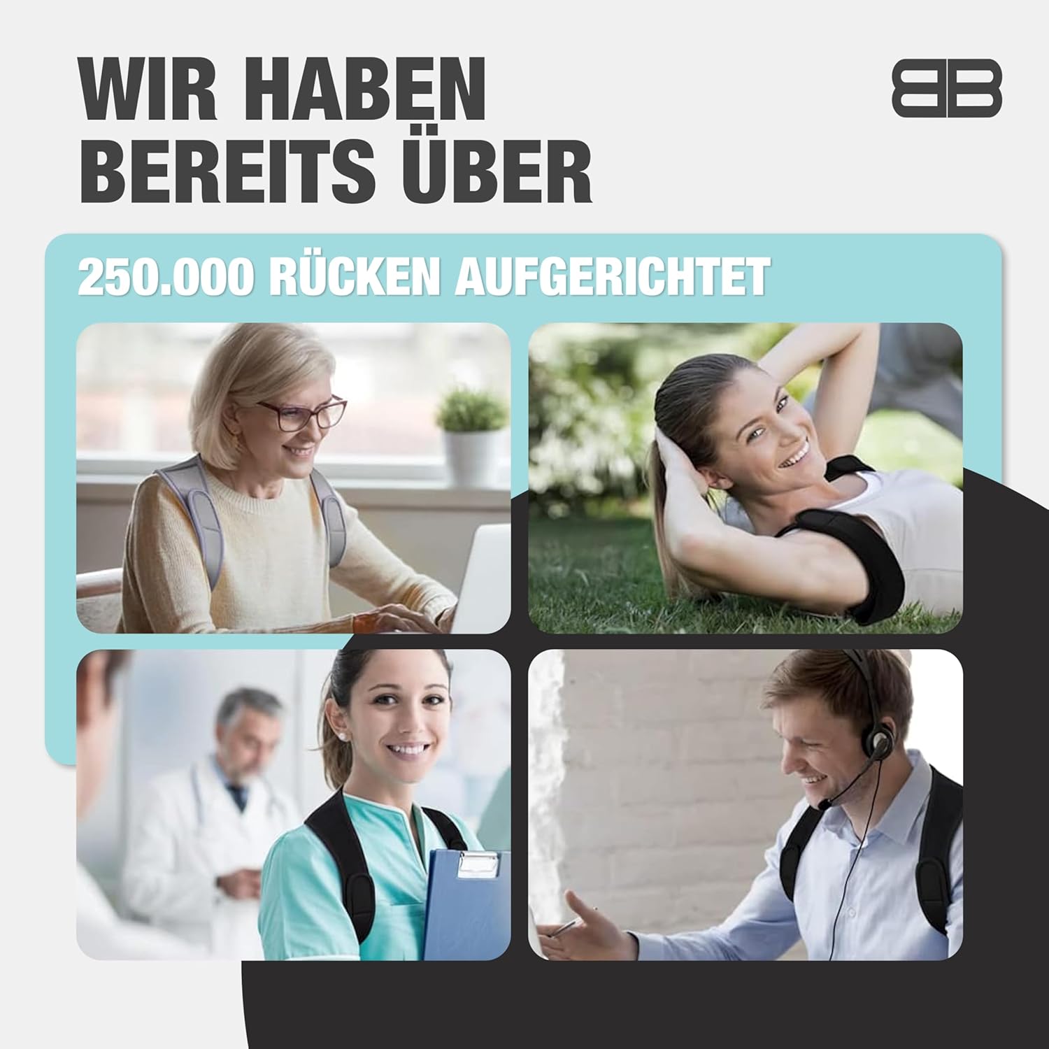 Back Bodyguard Haltungskorrektur – Innovativer Rückenaufrichter für aufrechte Haltung, Rückenstütze, Rückenstabilisator, Schwarz, M – Bild 8