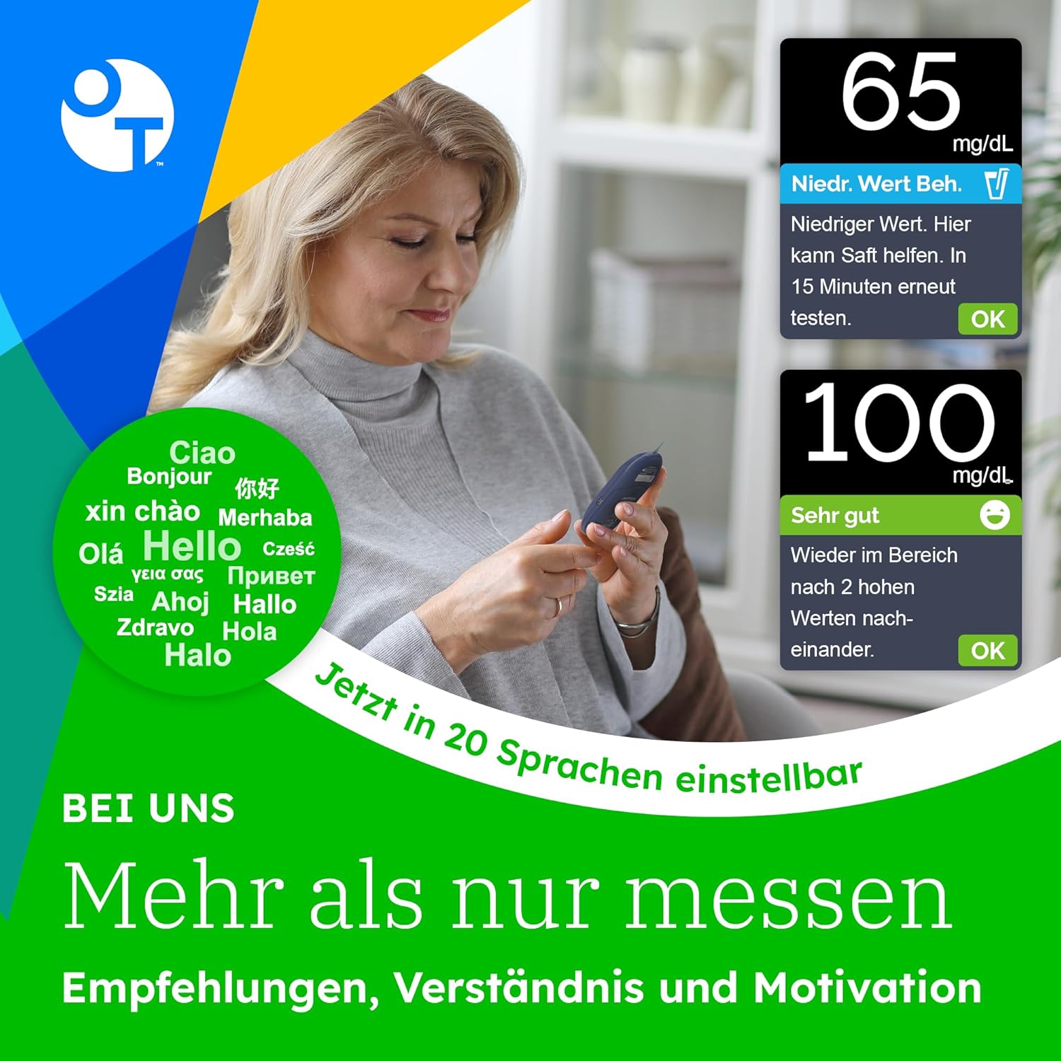 OneTouch Ultra Plus Reflect Blutzuckermessgerät (mg/dl) I 1 Messgerät, 10 Teststreifen, 10 Lanzetten, 1 Stechhilfe & 1 Etui | Stiftung Warentest Sehr gut (1,5) – Bild 5