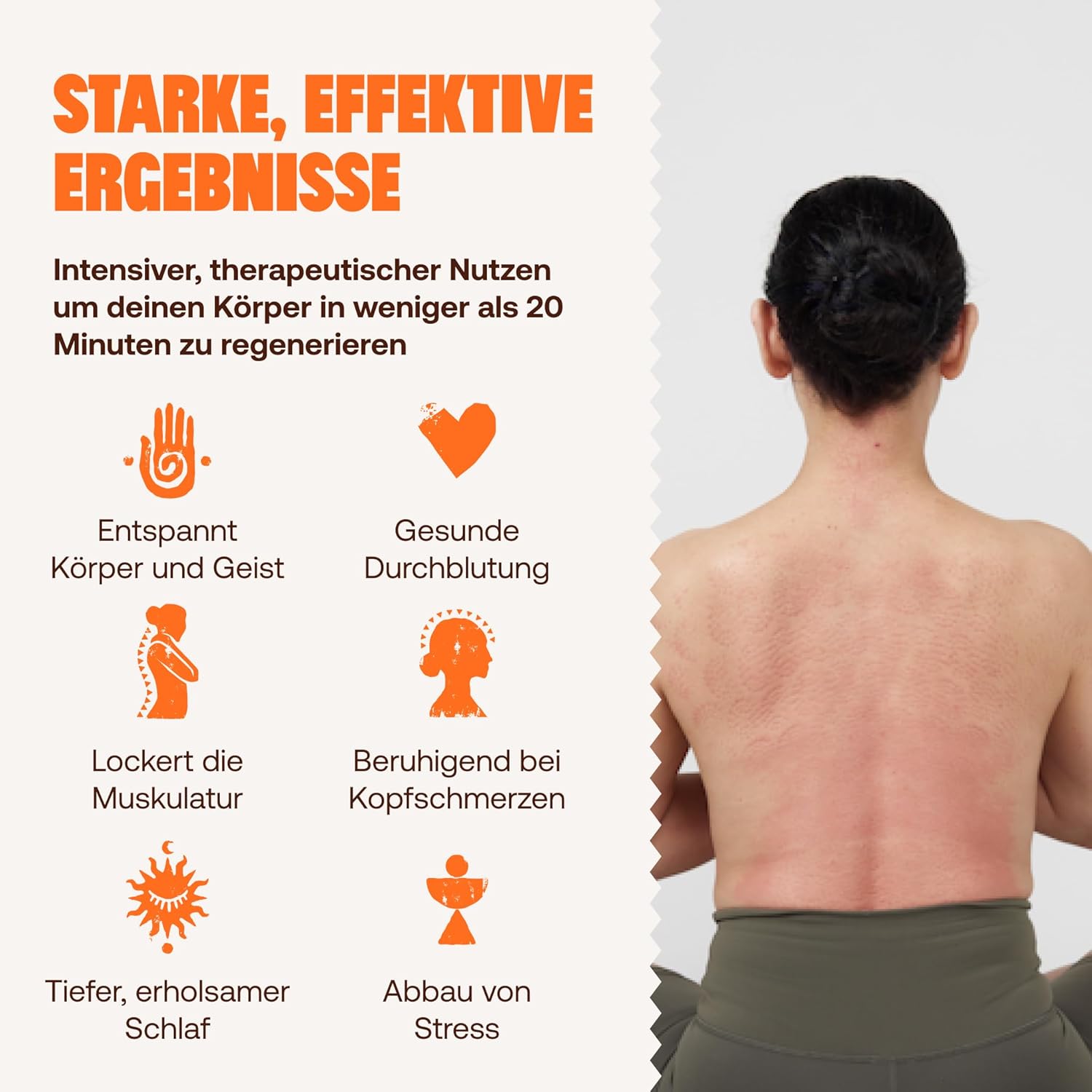 ShaktiMat (Das Original seit 2007) Premium-Akupressurkissen zur Entspannung für Schulter, Nacken, Kopf, ethisch handgefertigt, GOTS-zertifizierte Bio-Baumwolle, Bernsteinorange – Bild 4