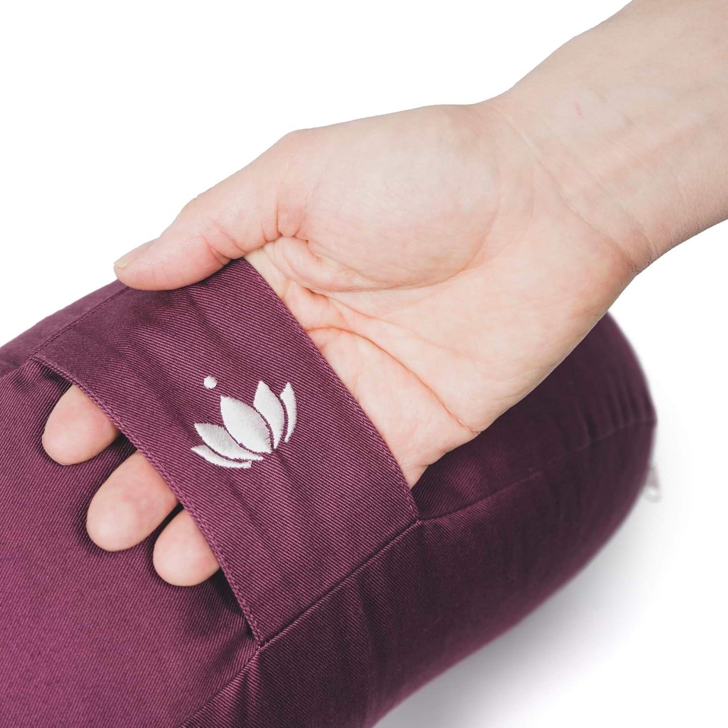 Lotuscrafts Yogakissen Half Moon Shanti – Halbmondkissen – Meditationskissen mit Bezug aus 100 % Baumwolle – Yoga-Sitzkissen halbmondförmig mit Dinkelfüllung – GOTS-zertifiziert – Bild 3