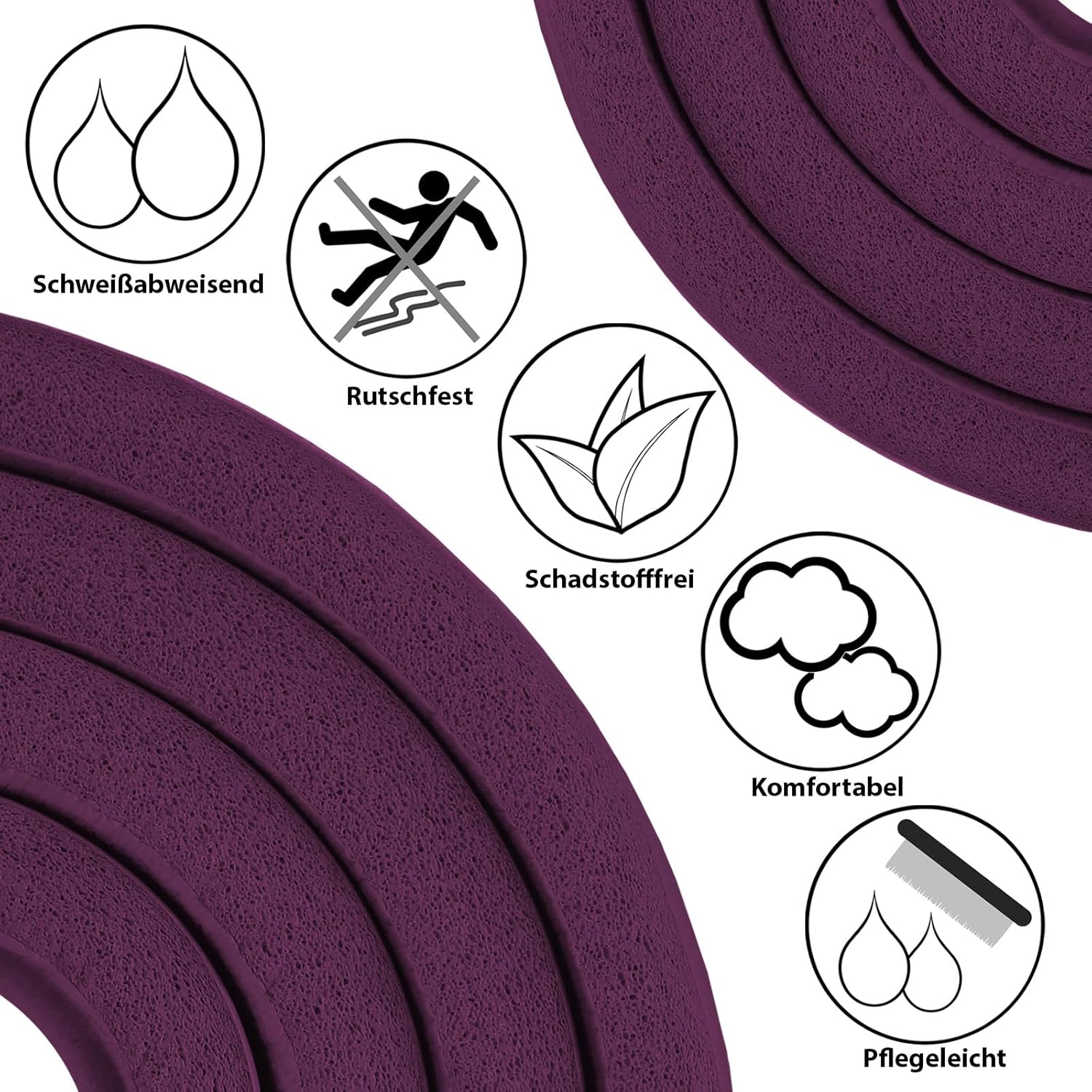 ALPIDEX Yogamatte extra dick 1,5 cm, Gymnastikmatte, 3 Größen, E-Book, rutschfest, phthalatfrei, Fitnessmatte, Gymnastik, Pilates, Sport, Physio, HIIT, Yoga, Trainingsmatte, Schlafmatte – Bild 2