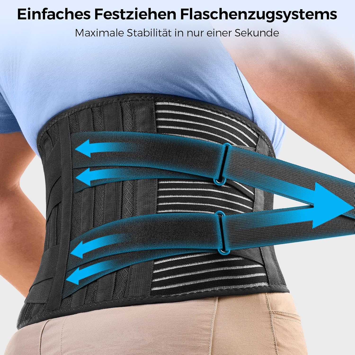 FREETOO Orthopädischer LWS-Rückenstützgürtel, atmungsaktive Rückenbandage für die Lendenwirbelsäule, Männer und Frauen, für Arbeitssport, Rückenschmerzen bei Ischias, Bandscheibenvorfall, Skoliose – Bild 4