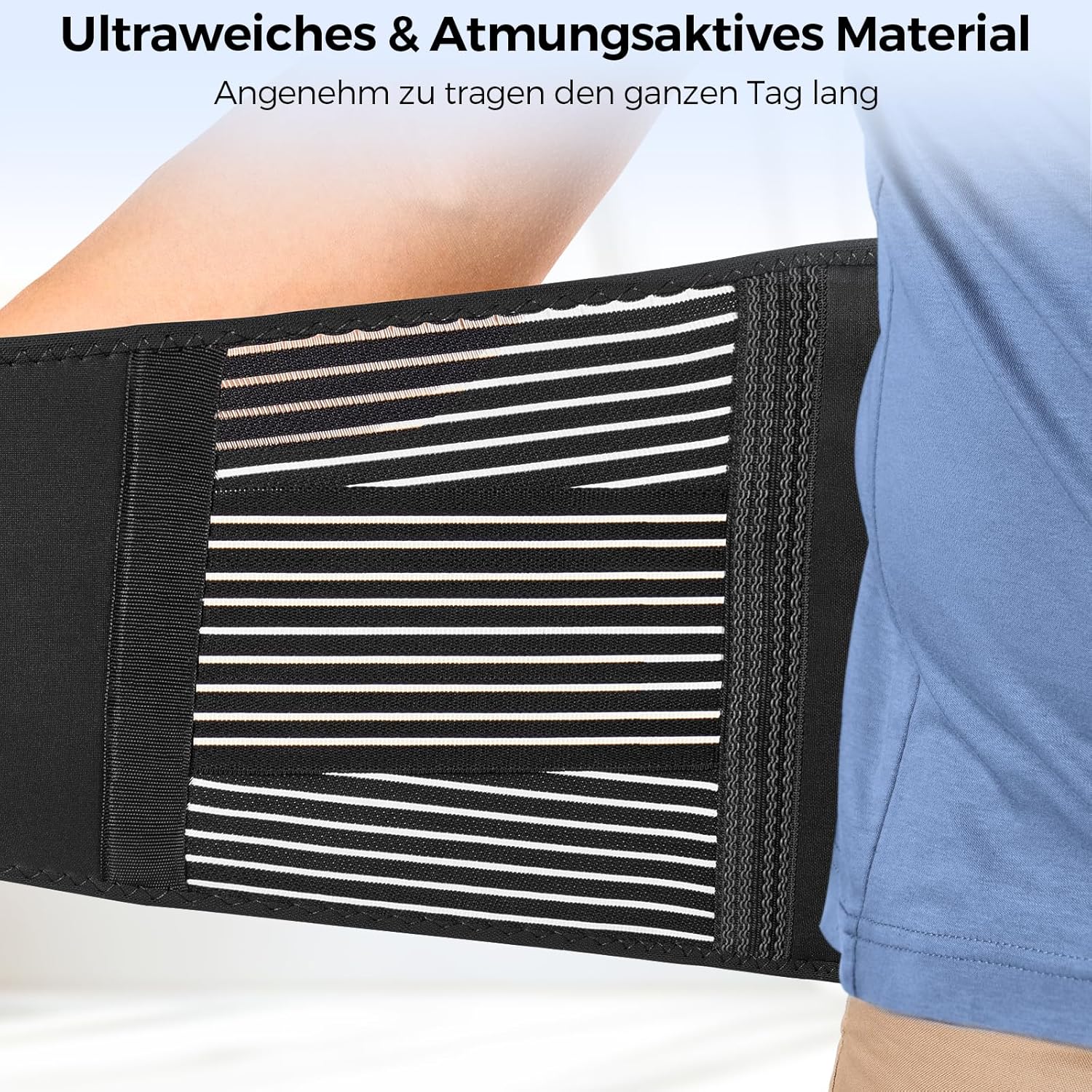 FREETOO Orthopädischer LWS-Rückenstützgürtel, atmungsaktive Rückenbandage für die Lendenwirbelsäule, Männer und Frauen, für Arbeitssport, Rückenschmerzen bei Ischias, Bandscheibenvorfall, Skoliose – Bild 5