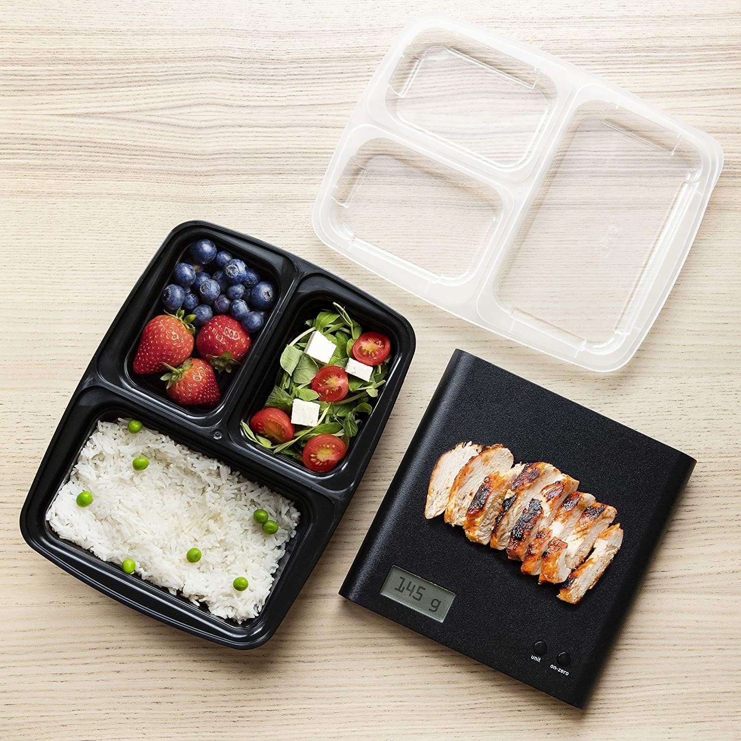 Igluu Meal-Prep-Boxen mit Deckel (20 Stück) – wiederverwendbar, mikrowellen-, gefrierschrank-, spülmaschinenfest, stapelbar – 946 ml Fassungsvermögen – 3 große Fächer – aus BPA-freiem Kunststoff – Bild 7