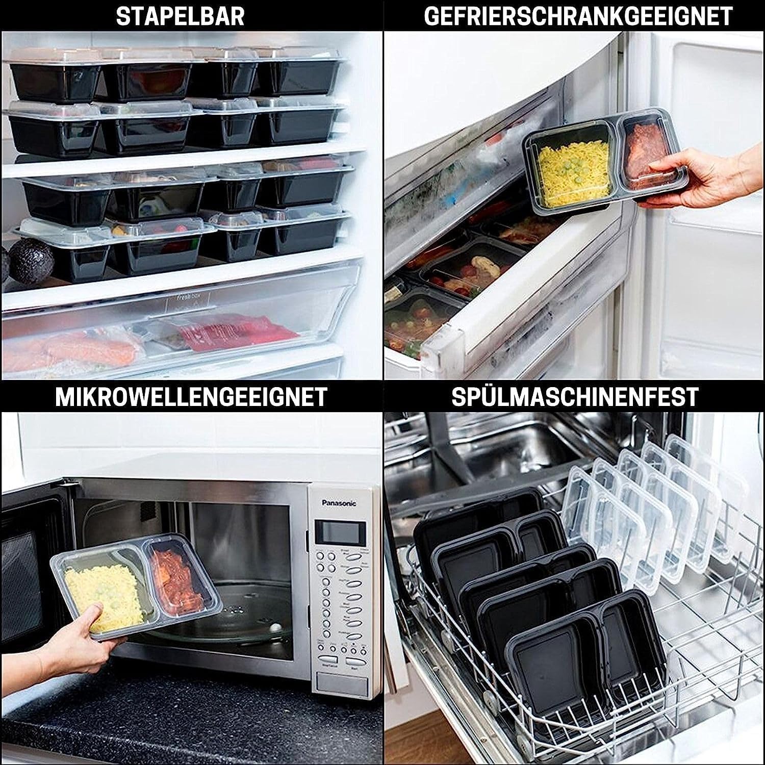 Igluu Meal-Prep-Behälter mit 1 Fach, Lebensmittelbox, Lunchbox, mikrowellengeeignet, spülmaschinenfest und wiederverwendbar, luftdichter Deckelverschluss, BPA-frei, 30 Stück – Bild 6