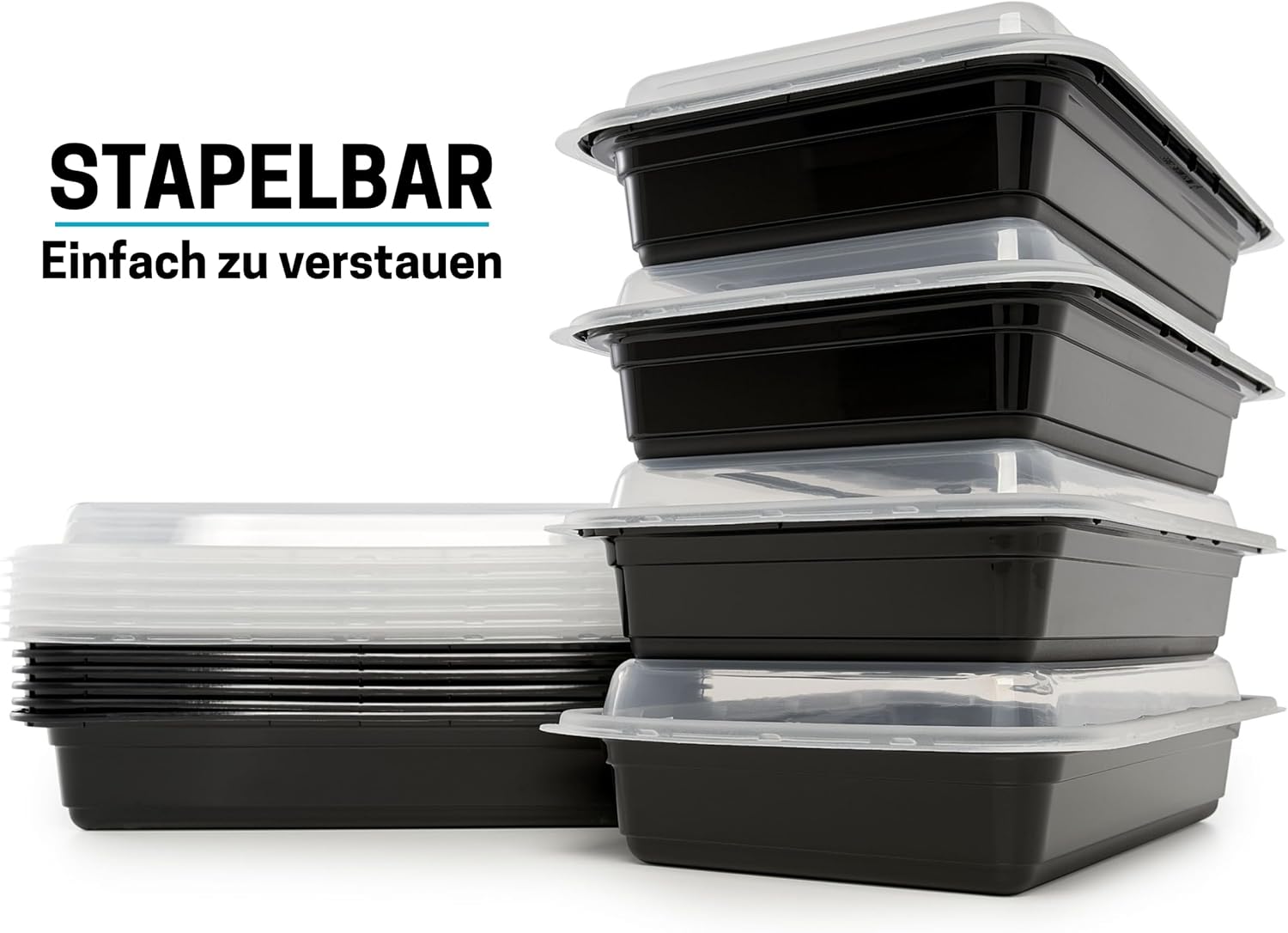 Igluu Meal-Prep-Behälter mit 1 Fach, Lebensmittelbox, Lunchbox, mikrowellengeeignet, spülmaschinenfest und wiederverwendbar, luftdichter Deckelverschluss, BPA-frei, 30 Stück – Bild 7