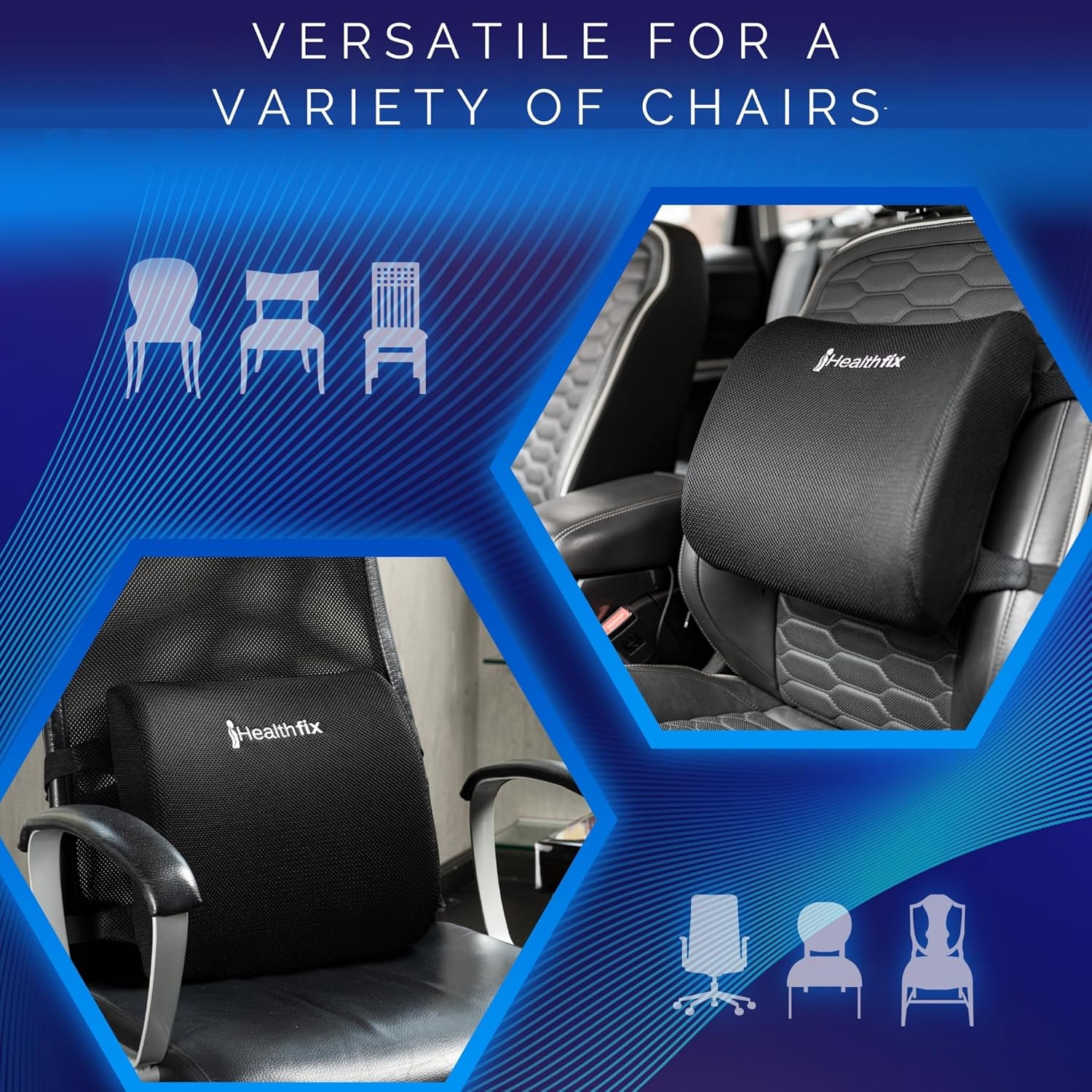 Healthfix Auto-Lendenkissen – Ergonomische Lendenwirbelstütze mit Memory-Schaum für eine gesunde Sitzhaltung im Auto | Rückenkissen für Komfort auf langen Fahrten (Mittel (70–90 kg)) – Bild 7