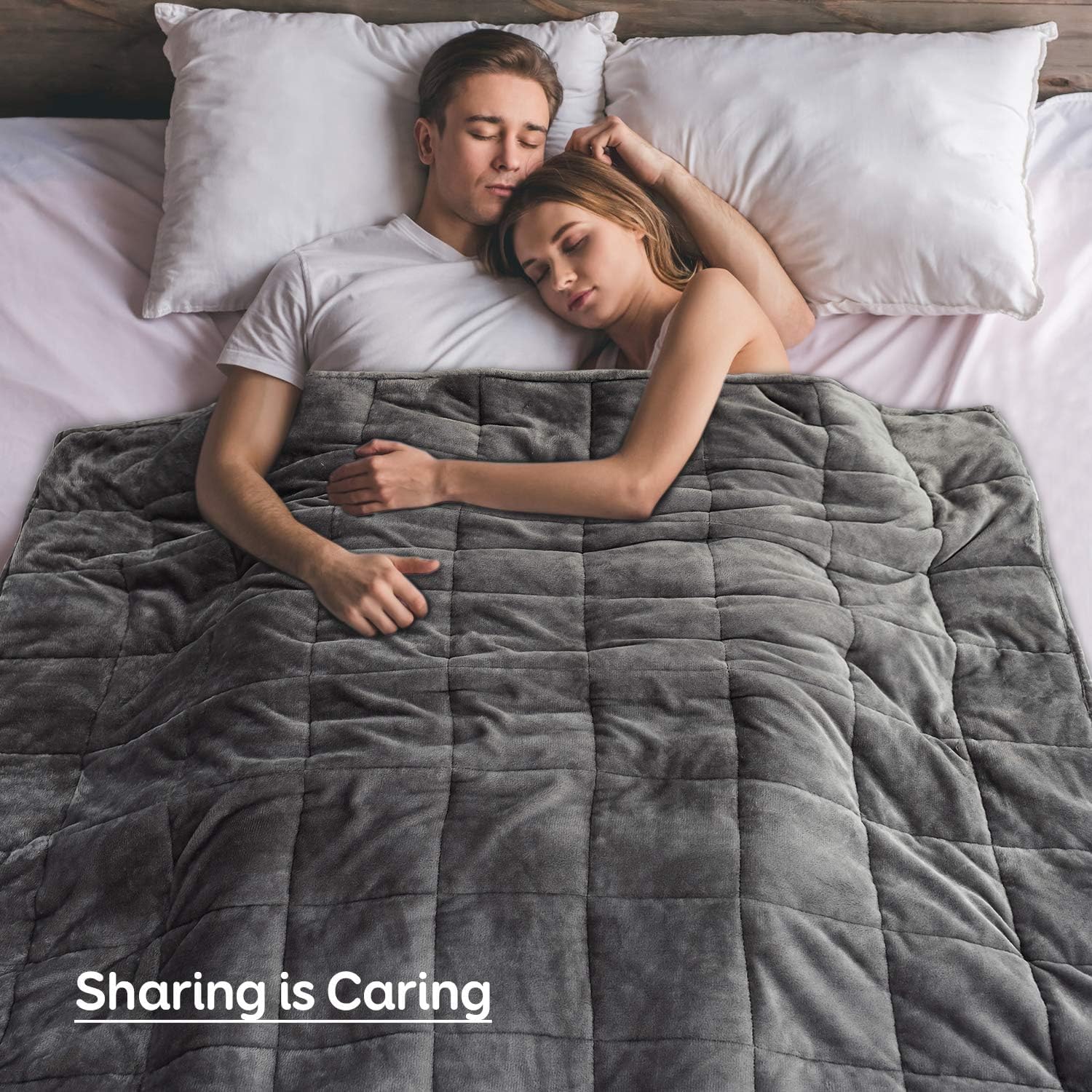 Sivio Gewichtsdecke für Erwachsene, 7 kg schwere Sherpa-Decke mit weichem Flanell, wendbar, Queen-Size-Größe, extra warme, kuschelige, flauschige Gewichtsdecke, 150 x 200 cm, Grau – Bild 6
