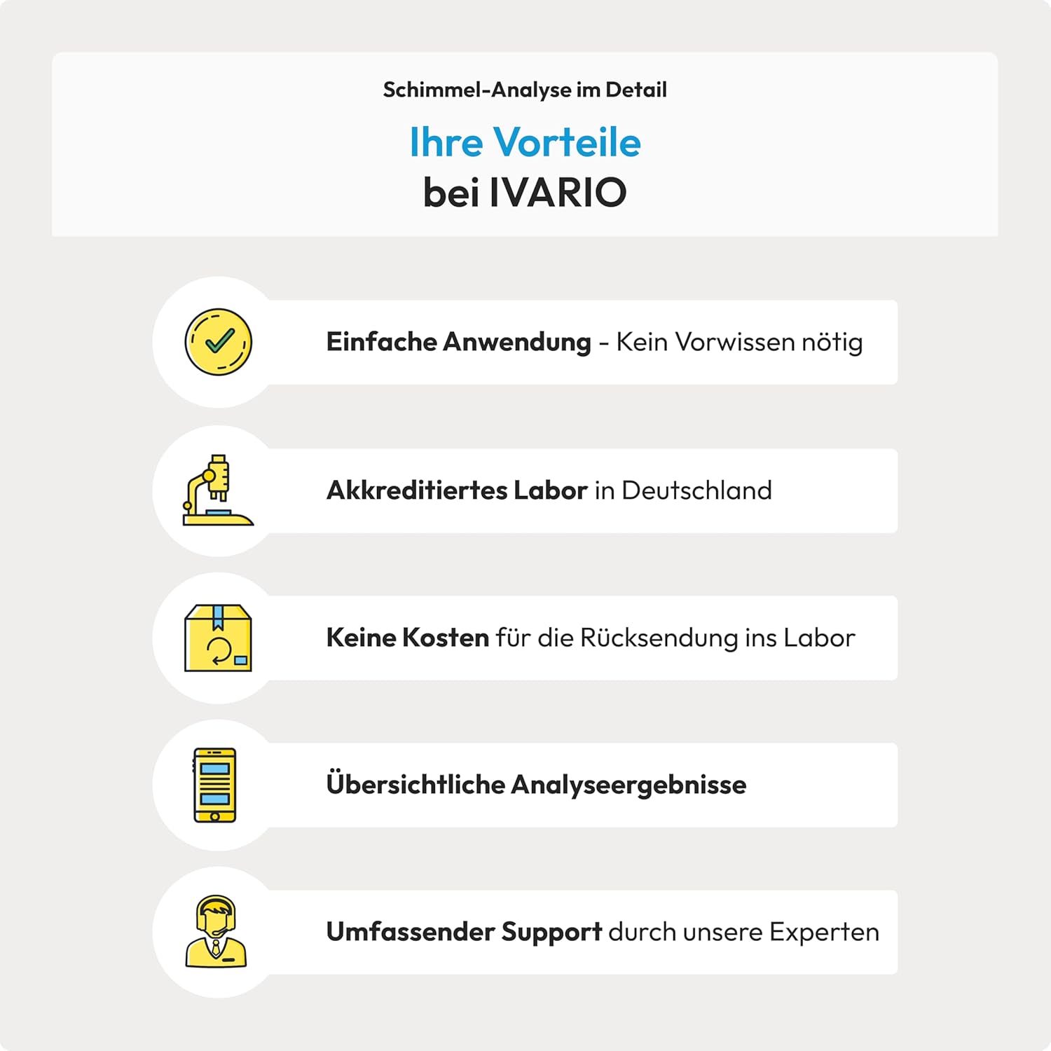 IVARIO Schimmeltest für Oberflächen im Haushalt, Fenster und Wände, detaillierte Schimmelanalyse für die häufigsten Schimmelarten vom akkreditierten Labor – Bild 6