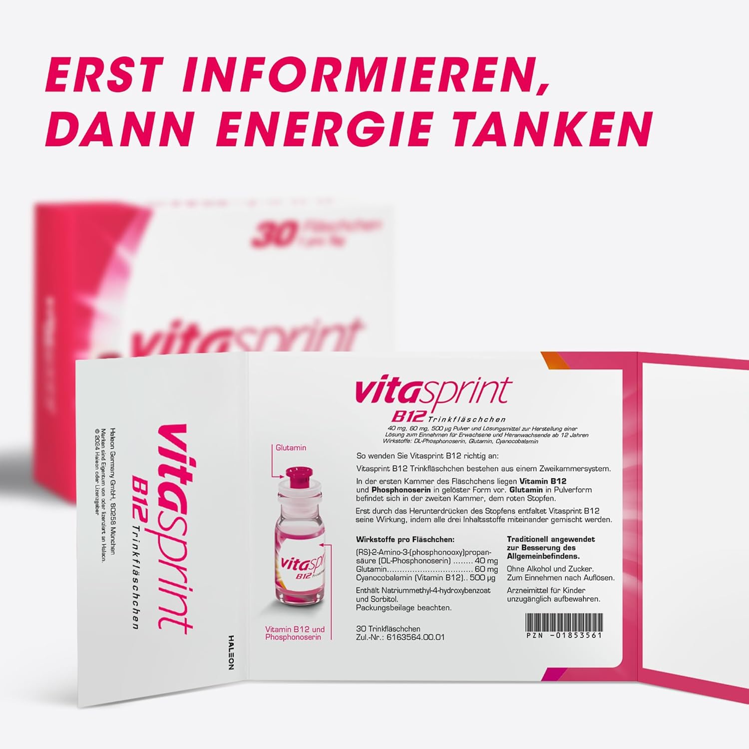 Vitasprint B12 Trinkfläschchen – Arzneimittel mit hochdosiertem Vitamin B12 und Eiweißbausteinen für geistige und körperliche Energie – 2 x 30 Trinkfläschchen – Bild 7