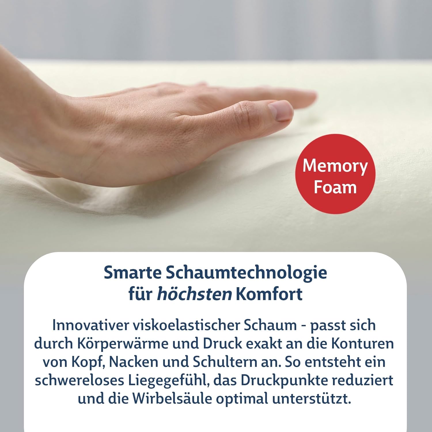 FMP Matratzenmanufaktur Orthopädisches Nackenstützkissen, viskoelastisches Memory-Kissen, Nackenkissen, verschiedene Höhen, 70x36x11 cm – Bild 5