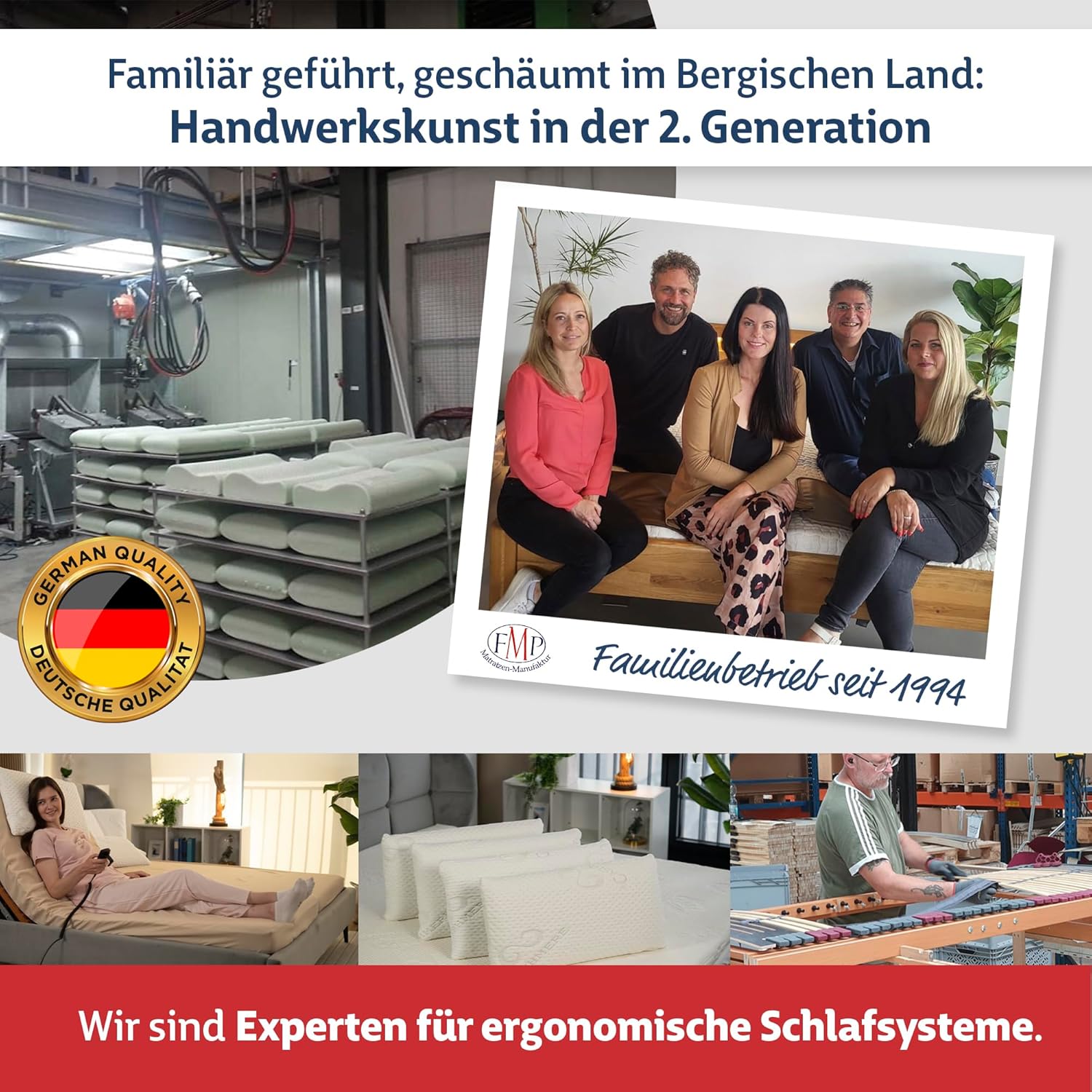 FMP Matratzenmanufaktur Orthopädisches Nackenstützkissen, viskoelastisches Memory-Kissen, Nackenkissen, verschiedene Höhen, 70x36x11 cm – Bild 9