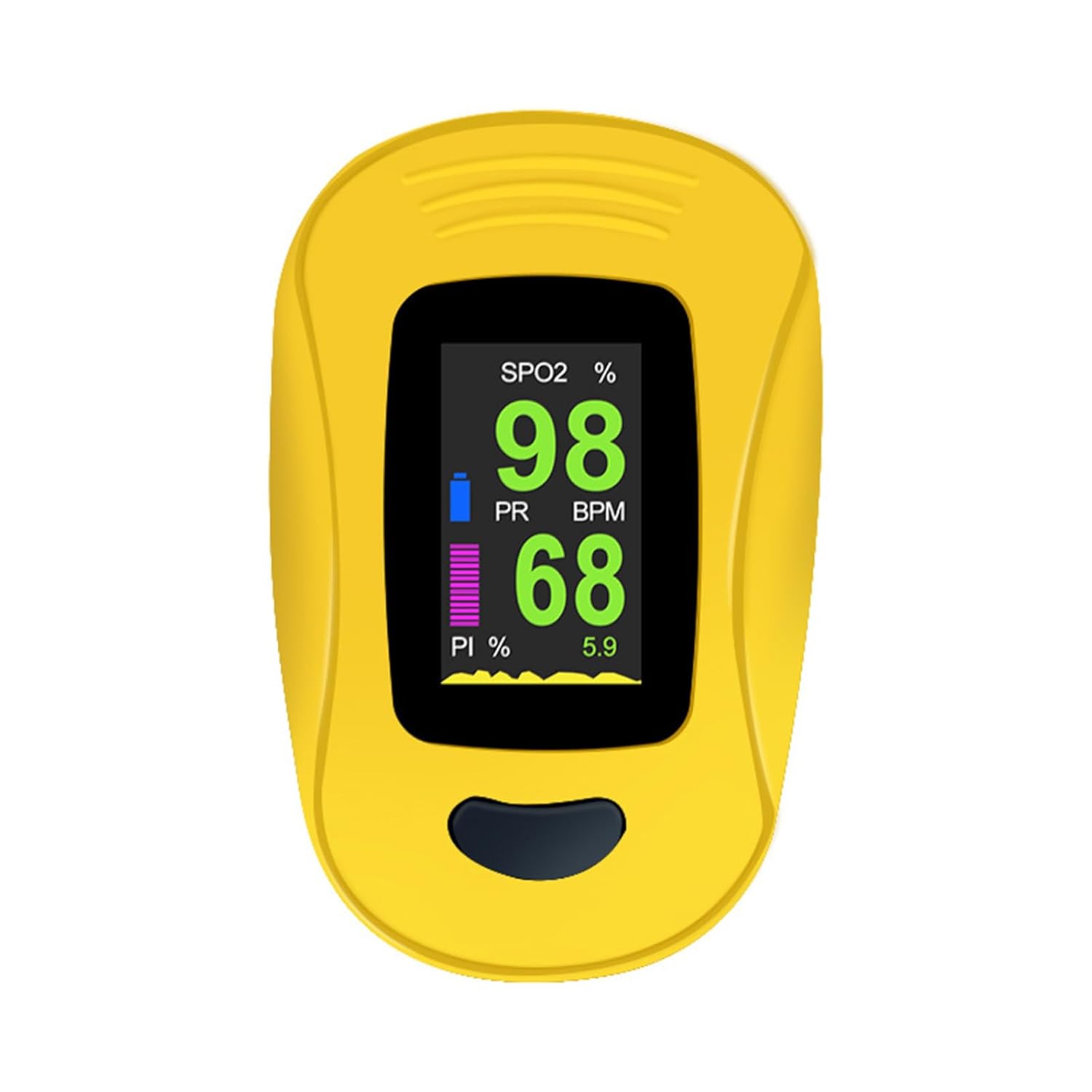 Fingerpulsoximeter Sport, SpO₂ & Pulsfrequenzmessgerät mit OLED-Display, tragbar für Training, Wandern und Freizeit (Gelb, 1 Stück) – Bild 6