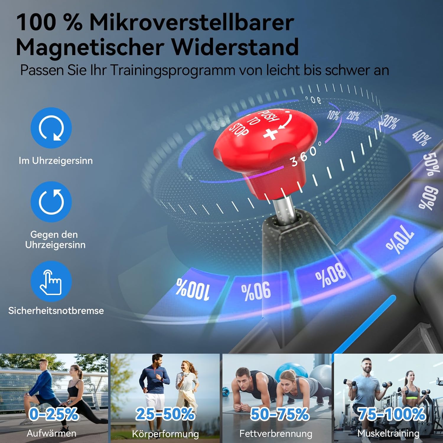 Wenoker Heimtrainer Fahrrad mit App,Leises Ergometer Hometrainer Fahrrad mit Magnetwiderstand,Spinning Bike Indoor Fitnessbikes für Kardio-Training zu Hause,Bis 160KG – Bild 5