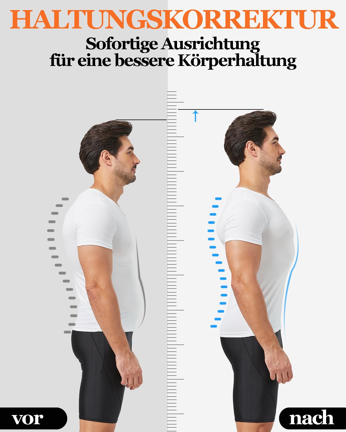 BraceTop Rückenglätter, Haltungskorrektur für Männer und Frauen, verstellbarer Haltungstrainer, Rückenstützgürtel, leichter, atmungsaktiver Schultergurt – Bild 3