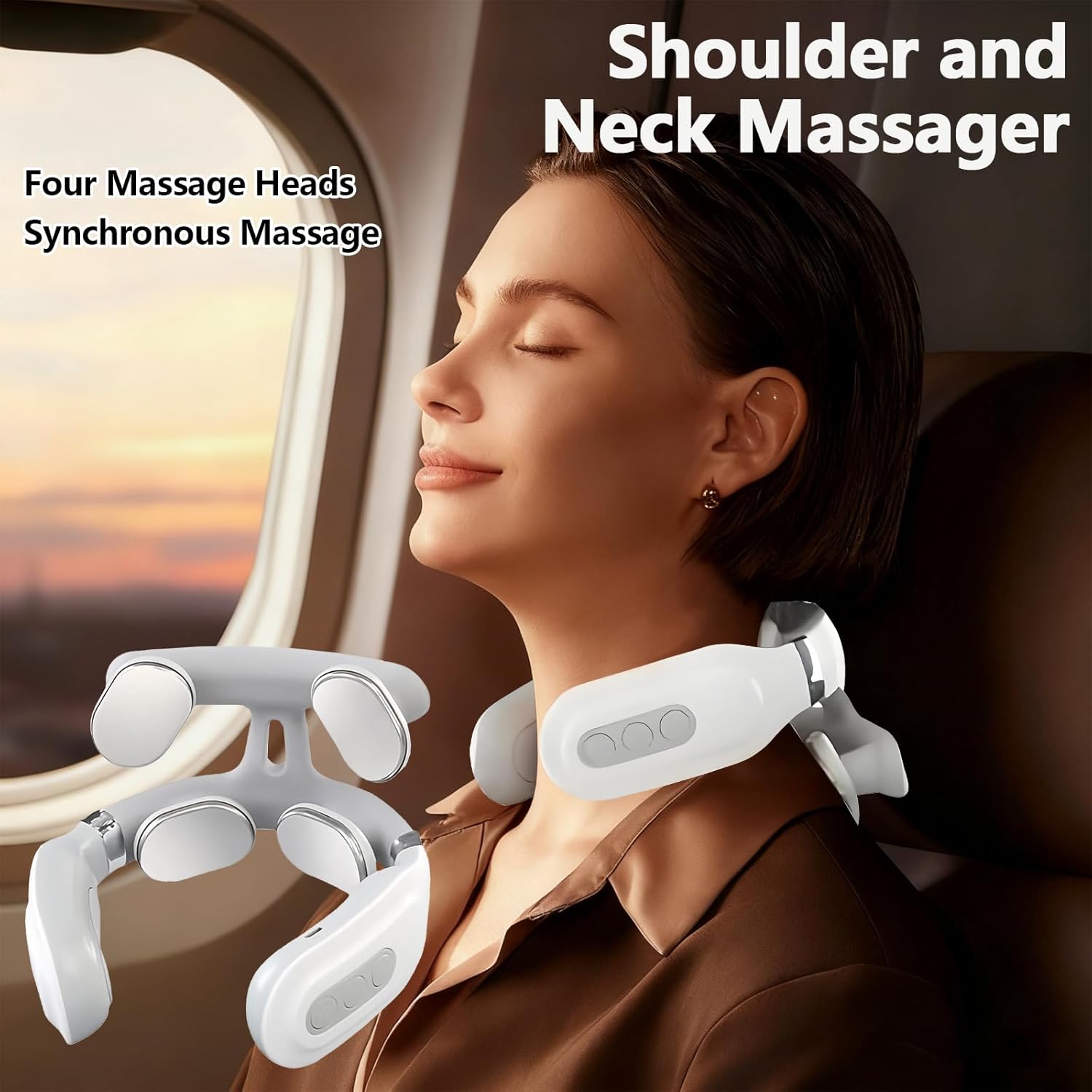 Elektrisches Nackenmassagegerät mit 6 Massagemodi und Wärmefunktion, 16 Intensitätsstufen, wiederaufladbares Nackenmassagegerät mit Impulsen, tragbares Massagegerät gegen Nackenverspannungen (1 Stück) – Bild 7