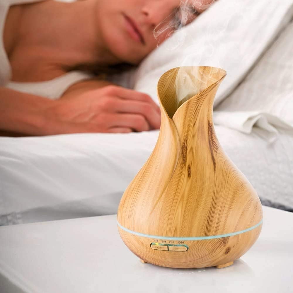 550 ml Aromadiffusor für ätherische Öle, Ultraschall-Luftbefeuchter mit 7 LED-Farben, BPA-frei, Aromatherapie-Diffusor für Schlafzimmer, Büro & Spa (550 ml) – Bild 6