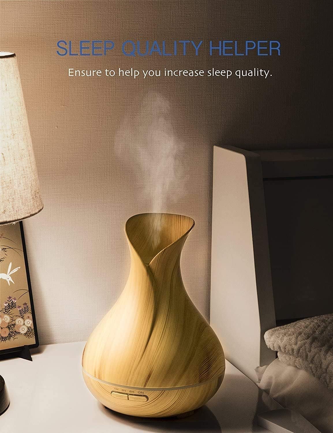 550 ml Aromadiffusor für ätherische Öle, Ultraschall-Luftbefeuchter mit 7 LED-Farben, BPA-frei, Aromatherapie-Diffusor für Schlafzimmer, Büro & Spa (550 ml) – Bild 5