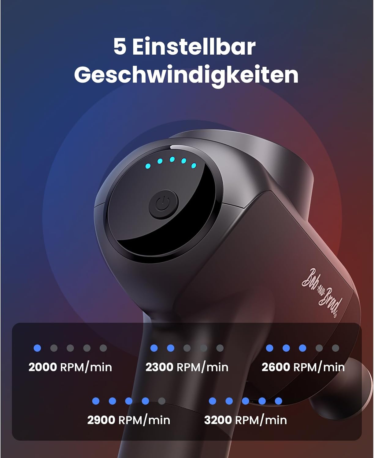 BOB AND BRAD X6 Ultra Massagepistole mit Infrarotlicht und Wärme – Professionelles Tiefengewebe-Muskelmassagegerät für Sportler, exklusiver Titankopf und 6 Aufsätze, Geschenk für Männer und Frauen – Bild 9