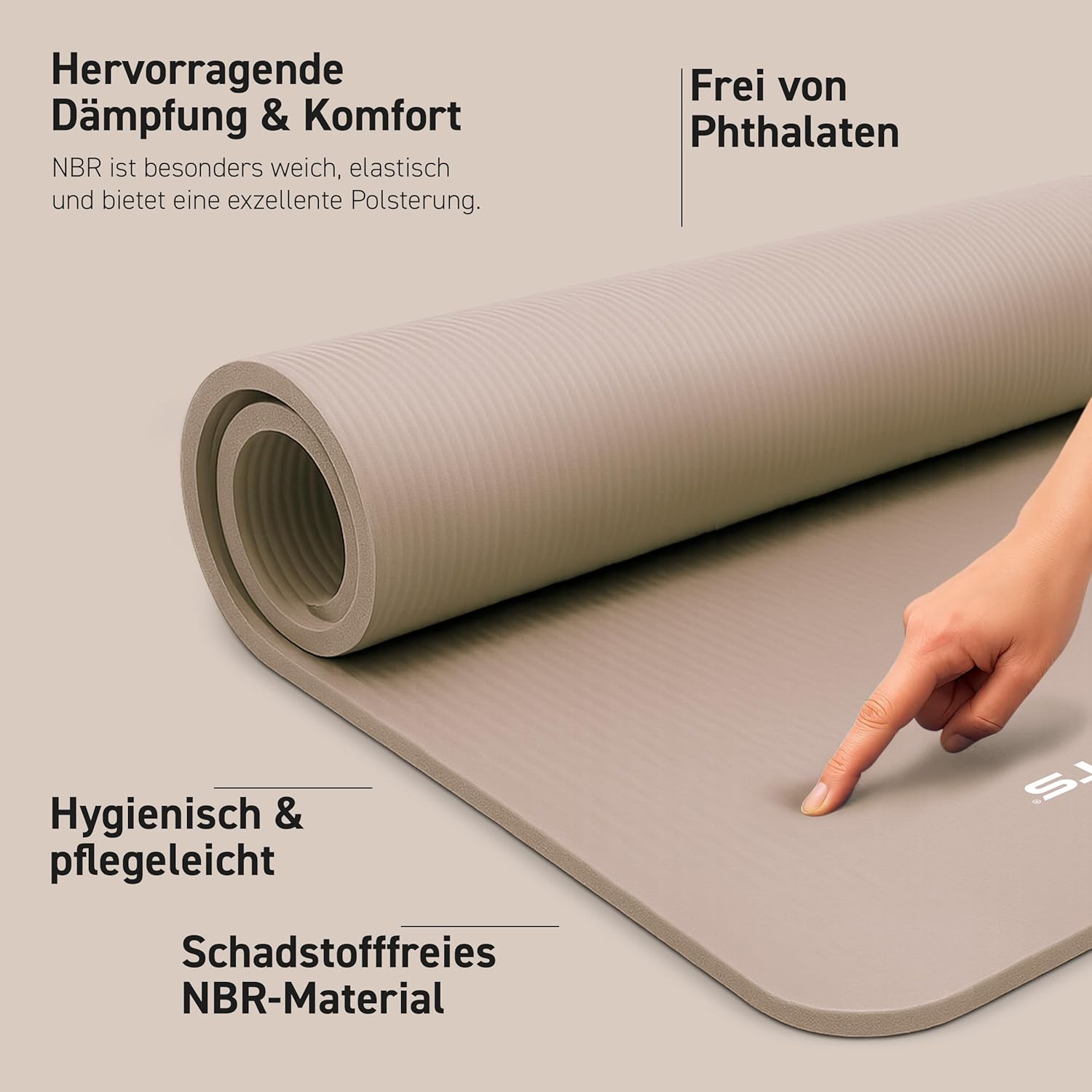 MSports Premium Gymnastikmatte inklusive Tragegurt + Übungsposter + Workout-App – hautfreundliche Fitnessmatte, 190 x 60, 80 oder 100 x 1,5 cm, verschiedene Farben, phthalatfreie Yogamatte, 190 x 60 x 1,5 cm – Bild 2