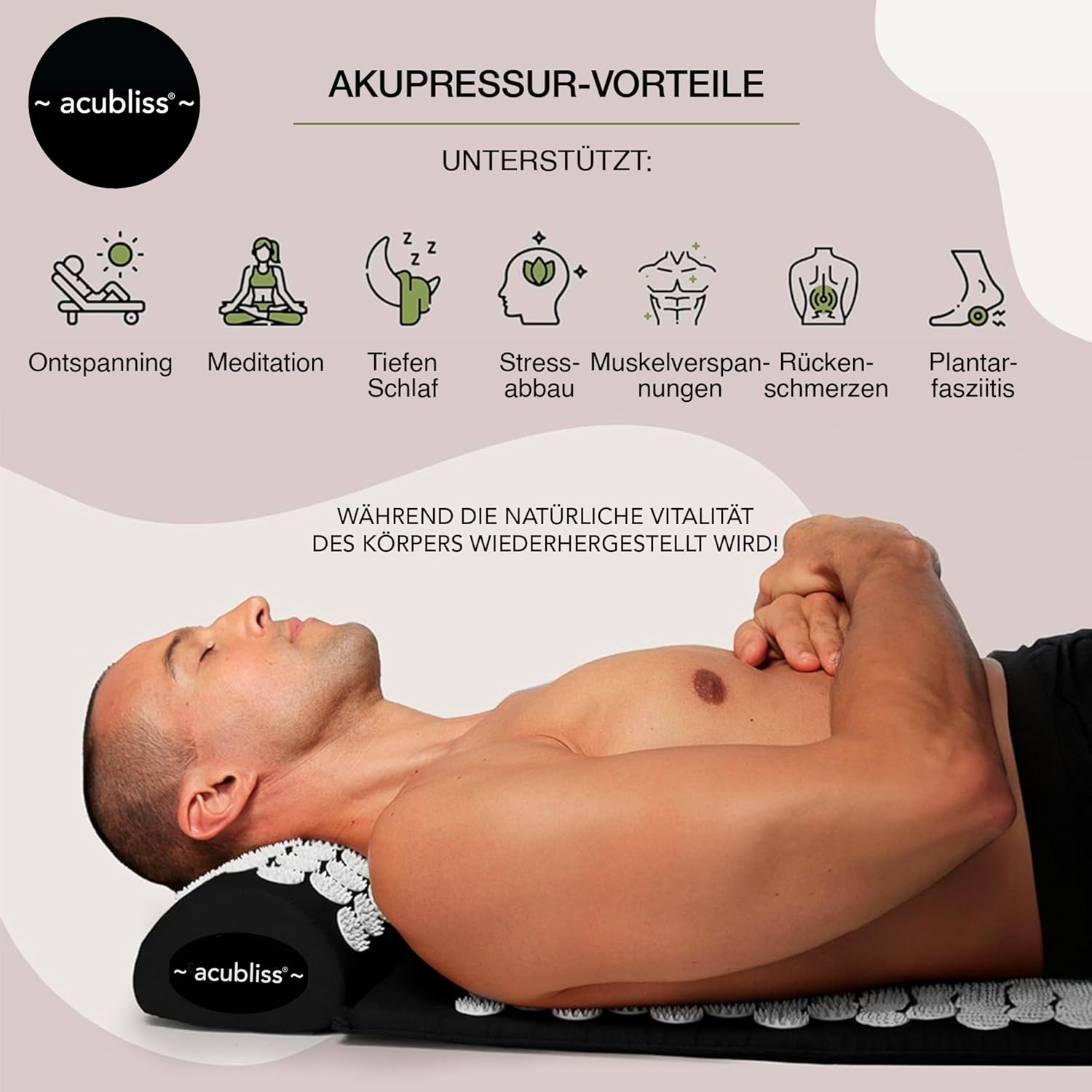Akupressurmatte – Akupressurmatte mit 8.358 Noppen für mehr Energie, tiefen Schlaf, Entspannung – gegen Stress, Nackenschmerzen und Rückenschmerzen – mit Tasche – Größe 68 x 42 x 2 cm – Blau – Bild 4