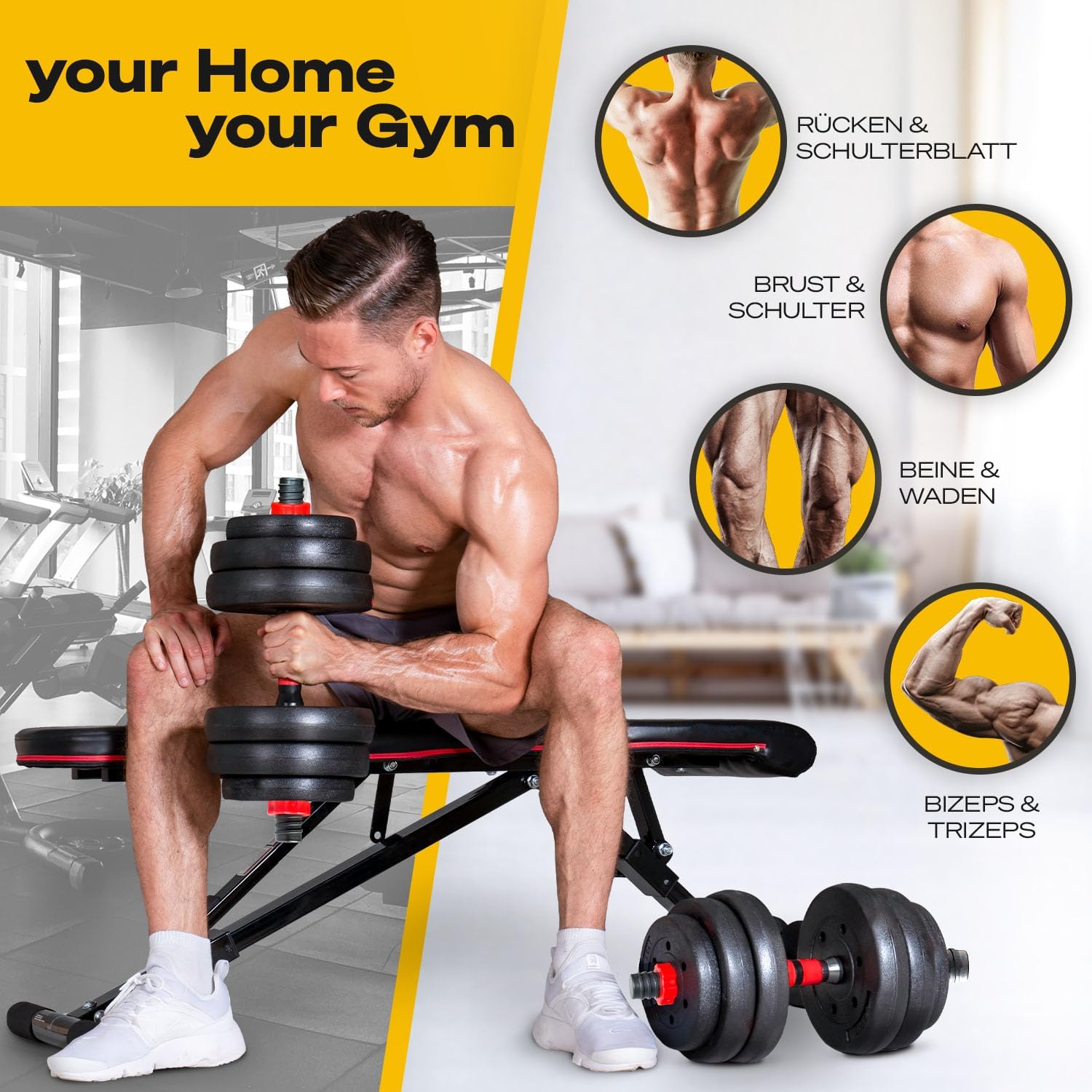 Sportstech 2in1 innovatives Hantelset AH150, deutsche Qualitätsmarke, Kurzhanteln & Langhantel, Kurzhanteln im 30 kg / 40 kg Set, Sicherheitsverschluss + Langverbinder, für Damen und Herren – Bild 2