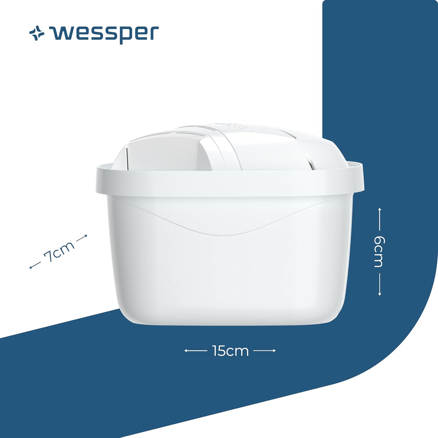 Wessper Wasserfilterkartusche, Filter mit Aktivkohle und Ionenaustauschharz, zusätzlicher PIN kompatibel mit Brita Krug, Ersatzfilter für Krug von Dafi, Wessper, Aquaphor, Philips – 6 Stück – Bild 3