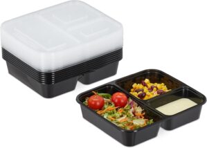 Relaxdays 20 x Meal-Prep-Boxen, 3 F...