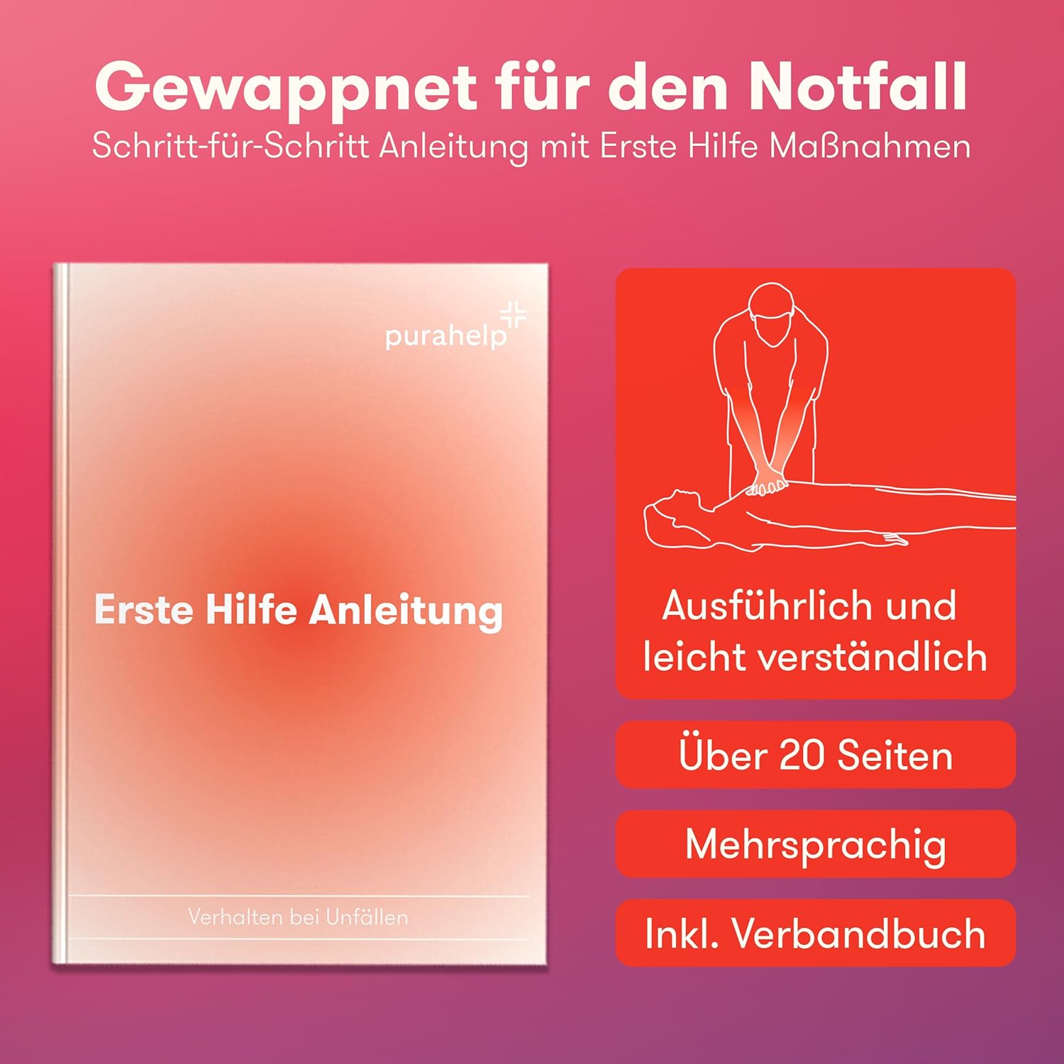 PURAHELP Erste-Hilfe-Set Auto inklusive Lüftungstuch (DIN 13164) – Erste-Hilfe-Set Auto StVO konform für 2026 – Erste-Hilfe-Set Auto & Sanitärset für unterwegs – Kompaktes Notfallset – Erste-Hilfe-Set Auto – Bild 4