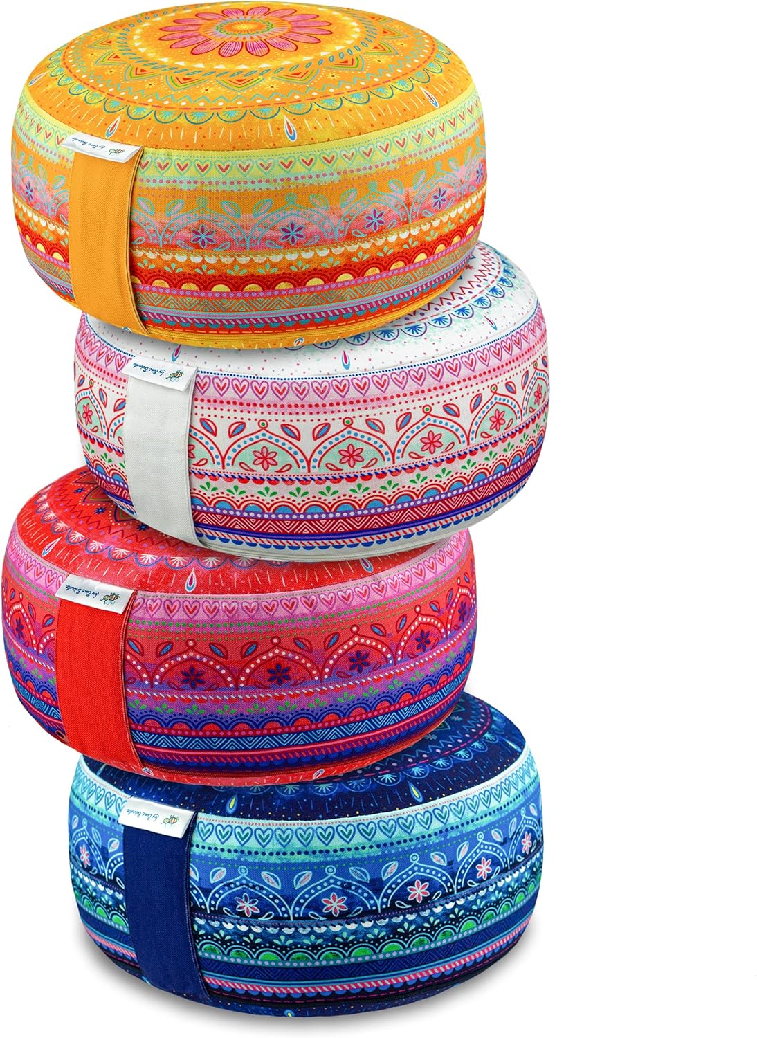 Bine Brändle Mandala Meditationskissen, Yogakissen, Bodenkissen, ideale Sitzhöhe 15 cm, Innenkissen mit verstellbarer Dinkelspelzfüllung, GOTS zertifiziert, Baumwollbezug – Bild 2