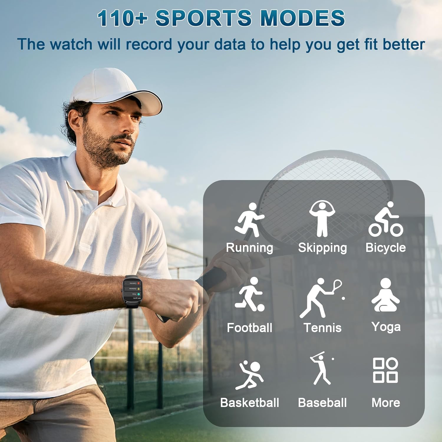STECEi Smartwatch Herren Damen 1,95 Zoll Fitnessuhr mit Telefonfunktion, Smartwatch 100+ Sportmodi, IP68 wasserdicht, Fitness-Tracker mit Schrittzähler, Herzfrequenzmesser und Schlafmonitor für iOS und Android – Bild 5