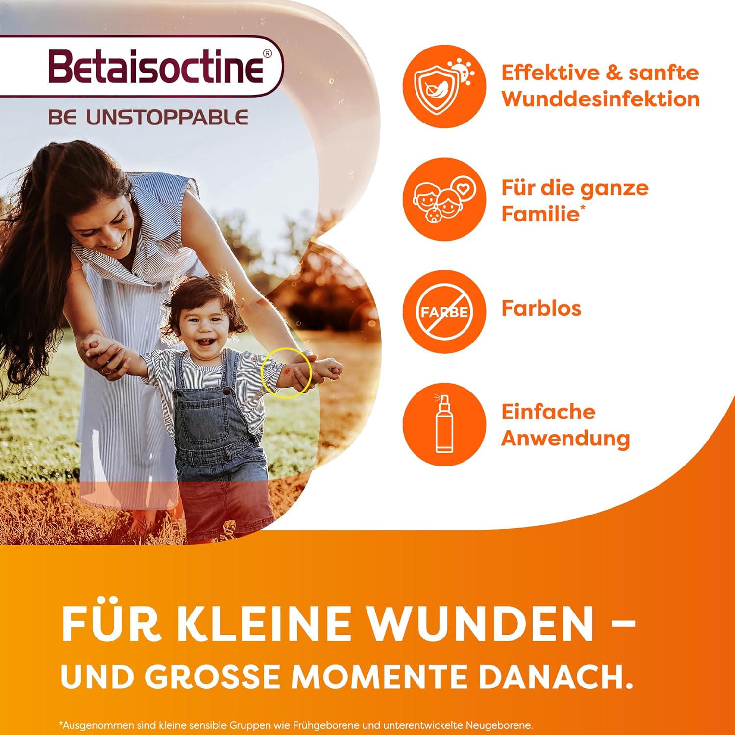 Betaisoctin-Spray 250 ml: Farbloses Antiseptikum für kleine Wunden und Hautdesinfektion, breites Wirkungsspektrum gegen Bakterien, Viren und Hefen, wirksam und schonend bei alltäglichen Wunden – Bild 2