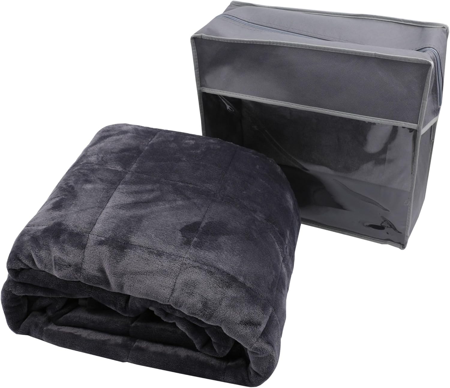 Wagner Premium Gewichtsdecke, 150 x 200 cm, 9 kg, schwere Decke mit Glasperlen, hypoallergen, handwaschbar, inklusive Tragetasche, dunkelgrau