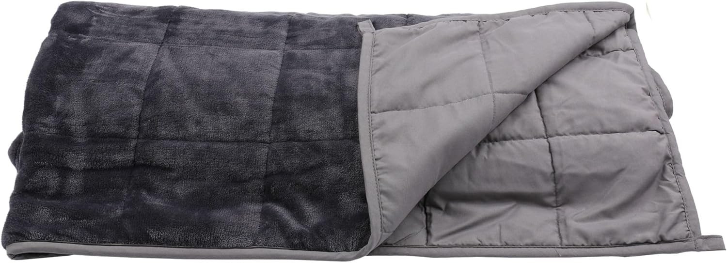 Wagner Premium Gewichtsdecke, 150 x 200 cm, 9 kg, schwere Decke mit Glasperlen, hypoallergen, handwaschbar, inklusive Tragetasche, dunkelgrau – Bild 2