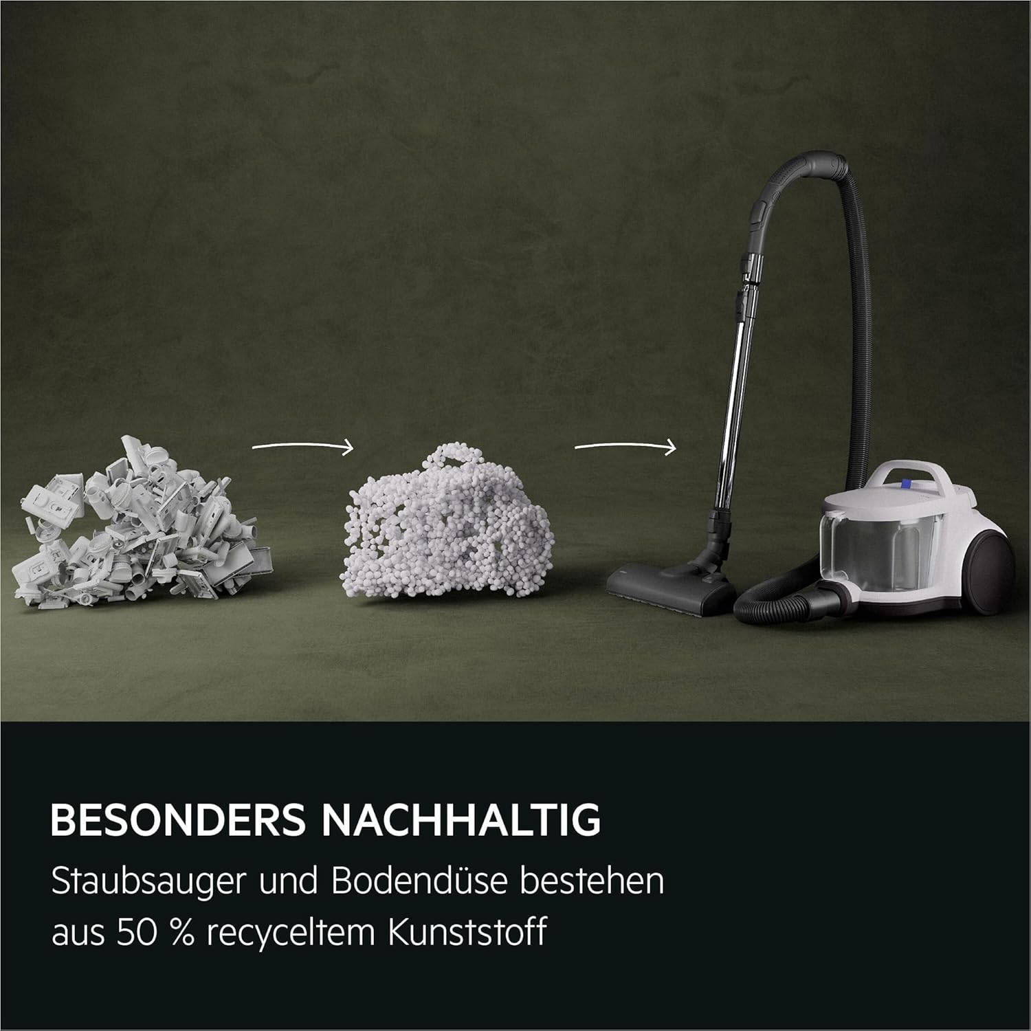 AEG Clean 5000 Staubsauger ohne Beutel, Bodenstaubsauger für alle Bodenflächen, Zubehör, 1000 Watt, 9 m Aktionsradius, 2 L Staubbehälter, 60 % recyceltes Material, waschbarer HEPA-Filter, dunkelrot, AL51C1DRF – Bild 8