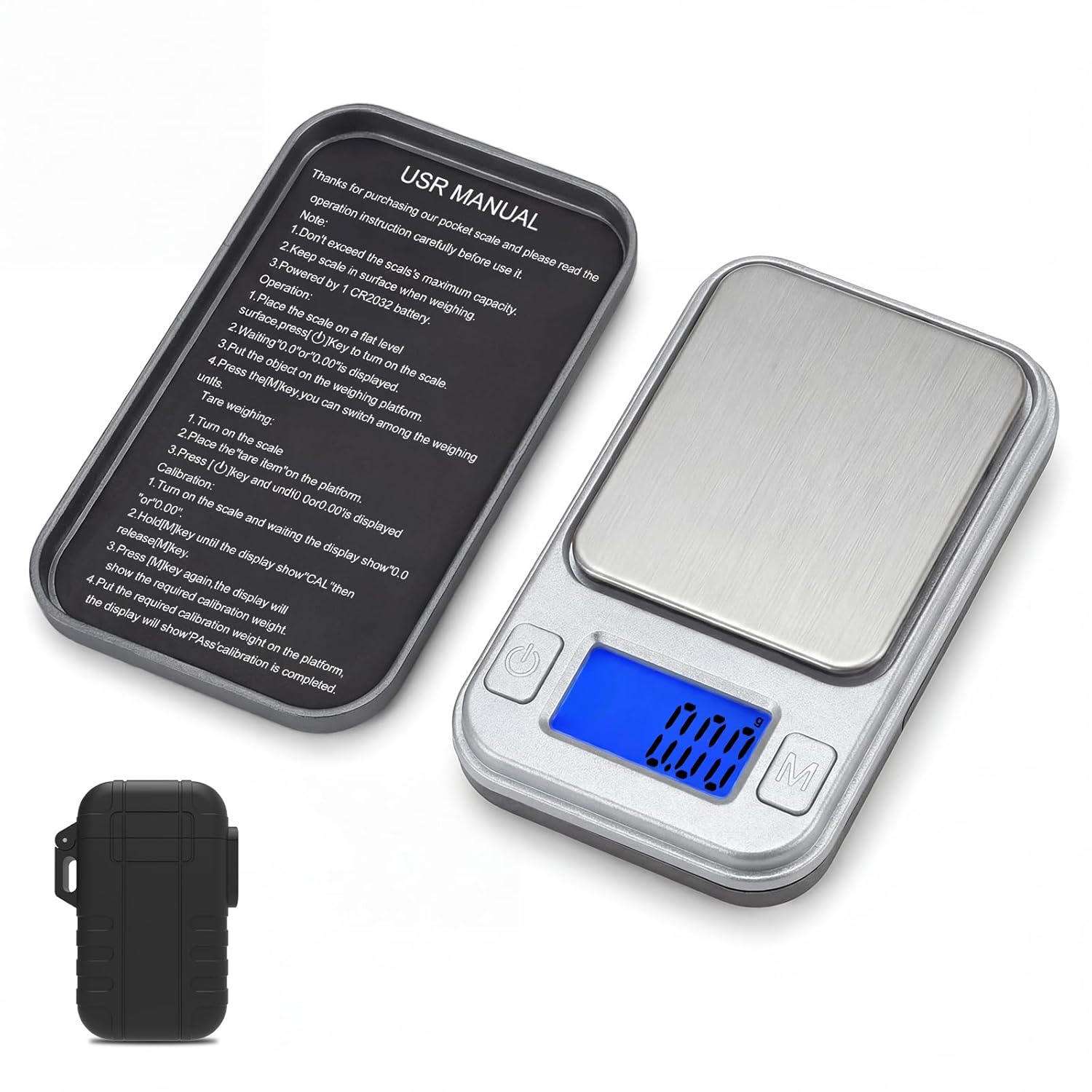 Diyife Mini-Präzisionswaage, Taschenwaage 0,01 G, ultraportable digitale Präzisionswaage 200 G, LCD-Display & Tara-Funktion, mit Aufbewahrungsbox & 8 Einheiten, Buchstabenwaage für Schmuck, Medizin – Silber