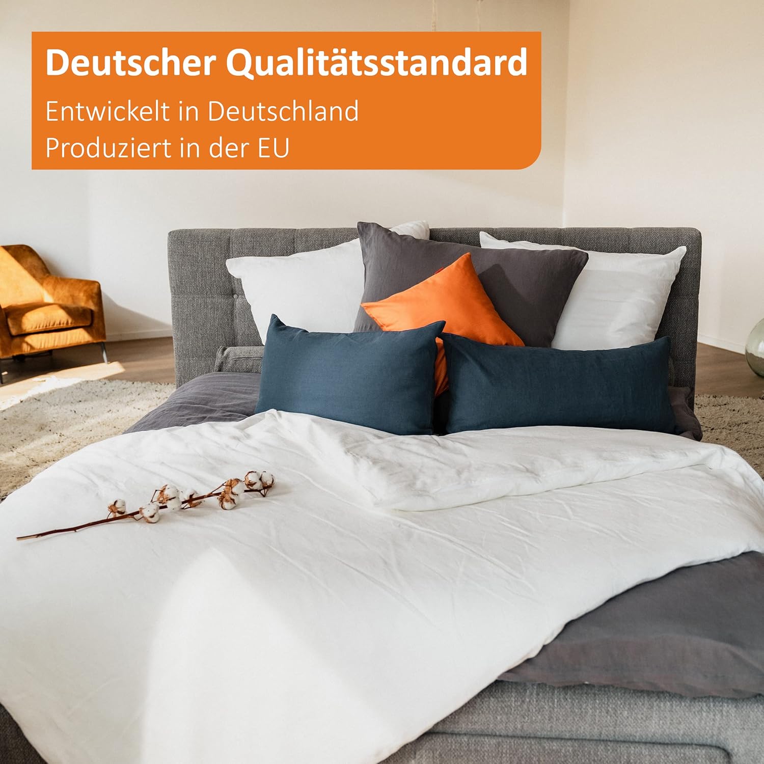 sleepling Bankauflage, Dunkelgrau, 110 x 40 cm, Bankauflage, Sitzkissen für Fensterbank, waschbarer Bezug, rutschfeste Unterseite, hergestellt in der EU – Bild 9